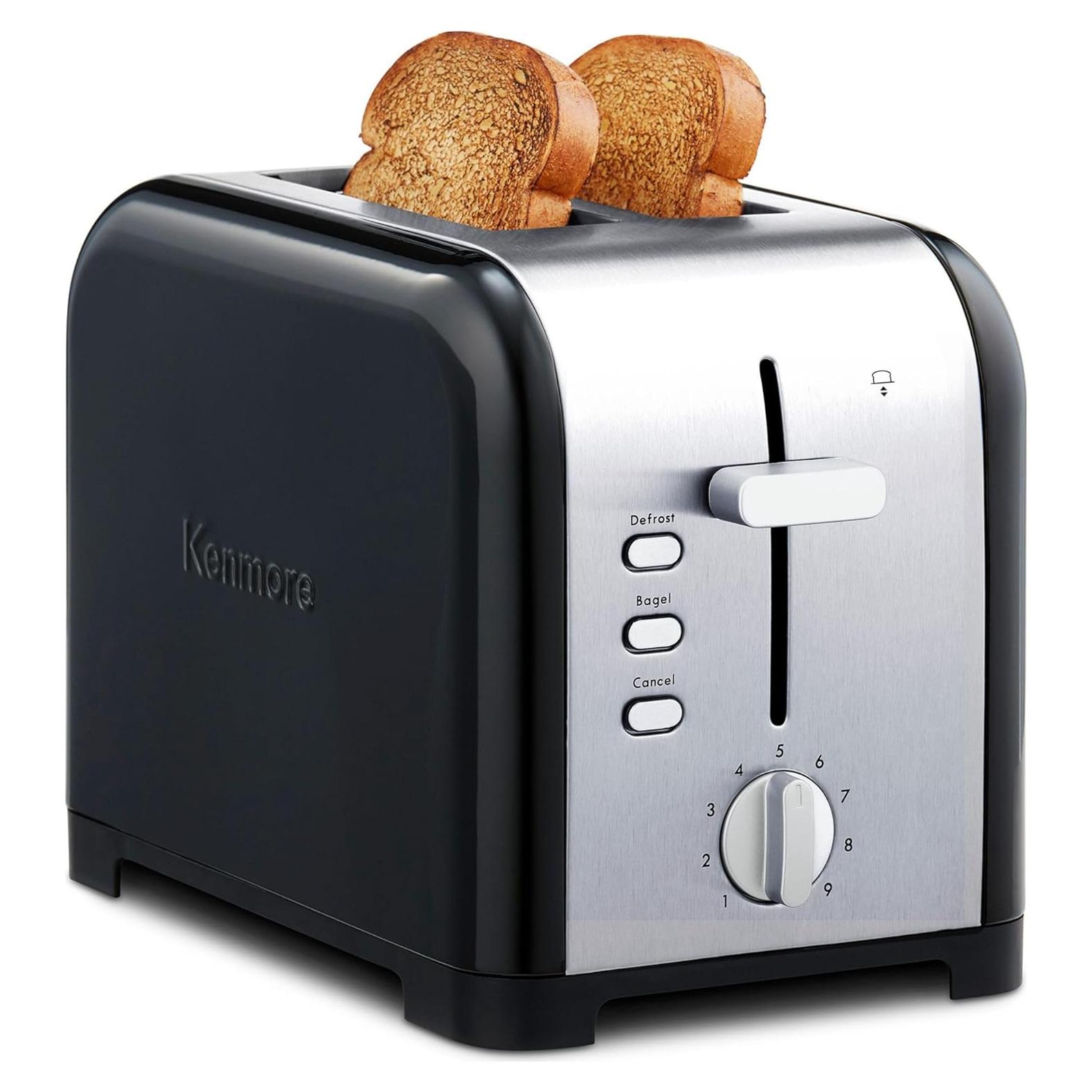 Tostadora Kenmore 40600 2 Rebanadas Negra con 9 Configuraciones