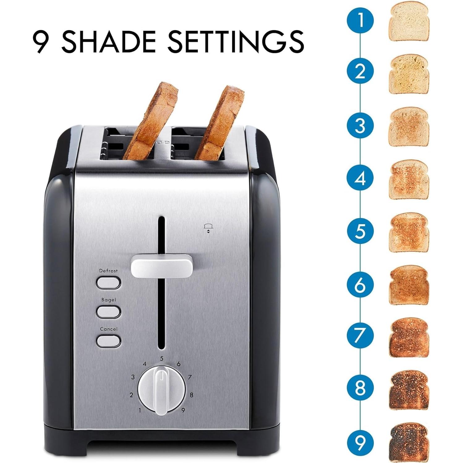 Tostadora Kenmore 40600 2 Rebanadas Negra con 9 Configuraciones