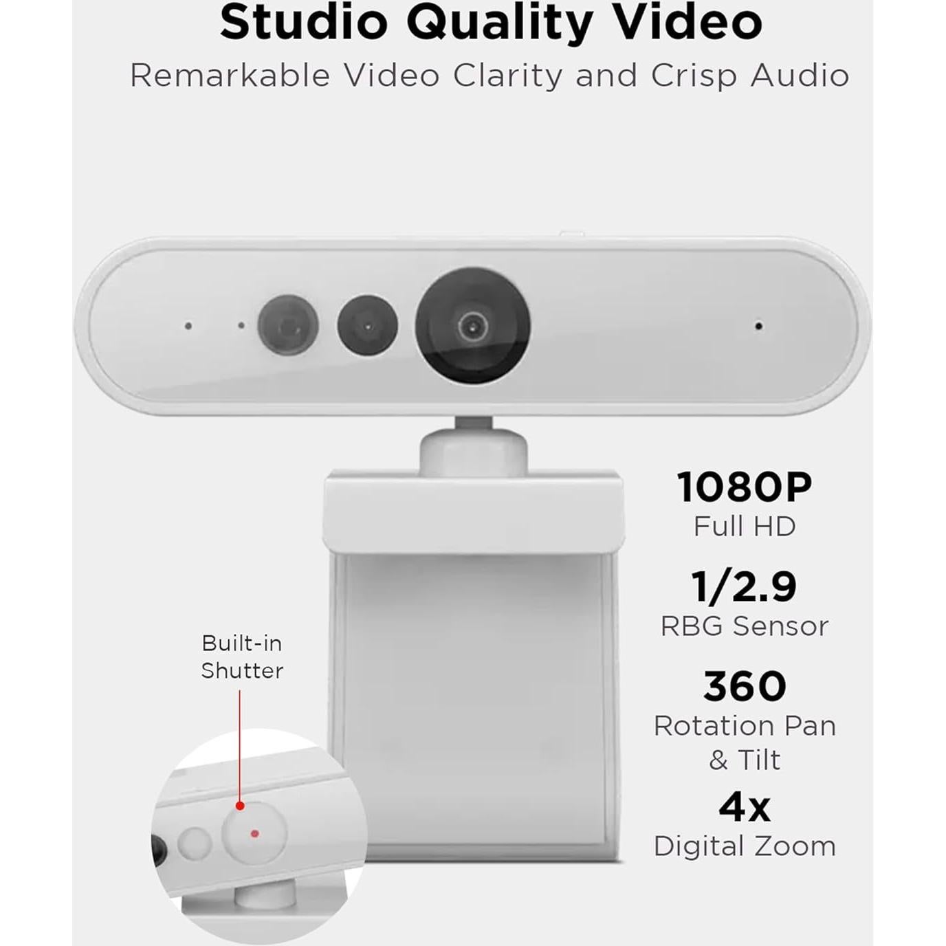 Cámara Web Lenovo 510 FHD - HD 1080p, Zoom 4X, 360°