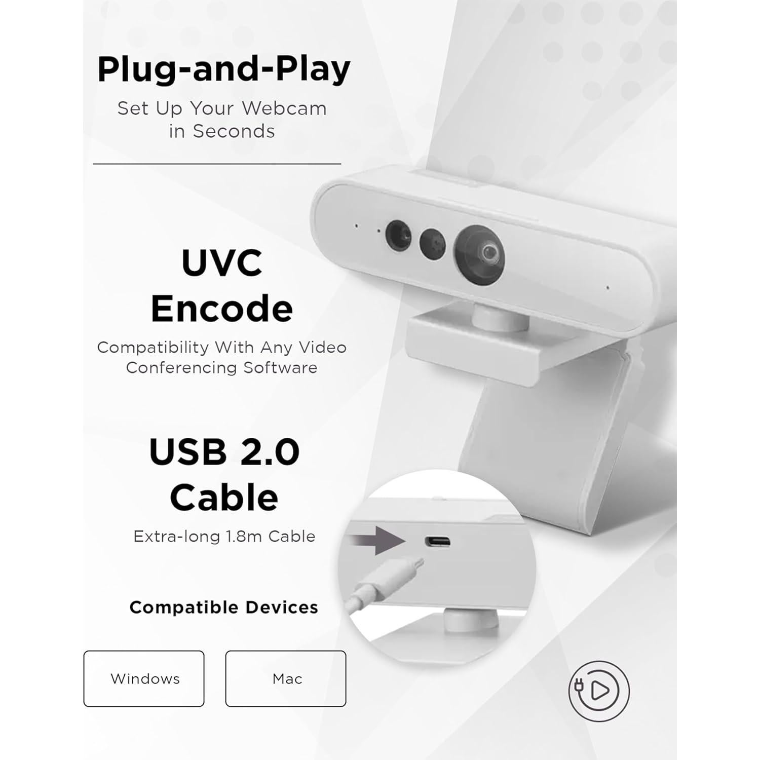 Cámara Web Lenovo 510 FHD - HD 1080p, Zoom 4X, 360°