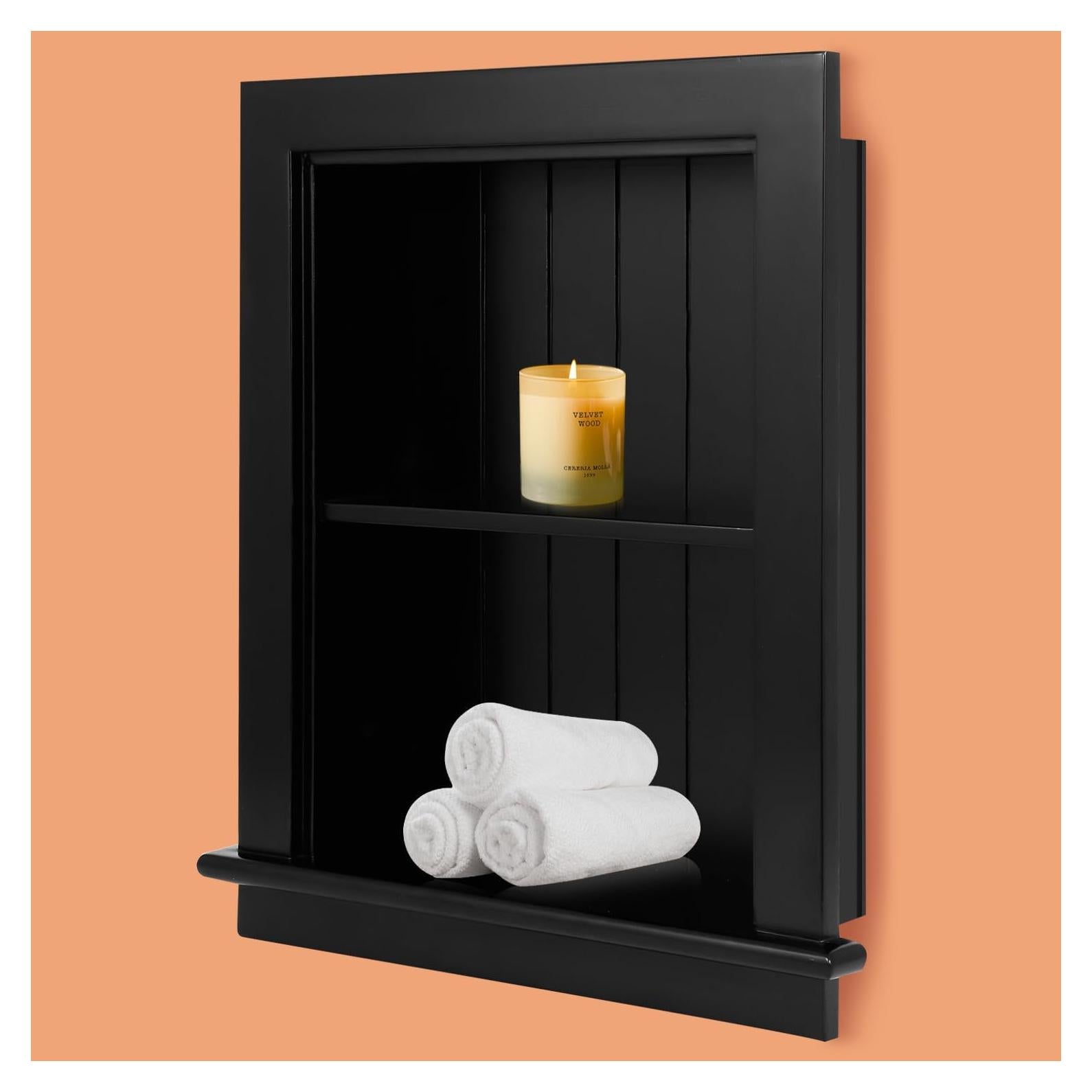 Gabinete de Medicina Empotrado Potter-Island 14x18 Negro