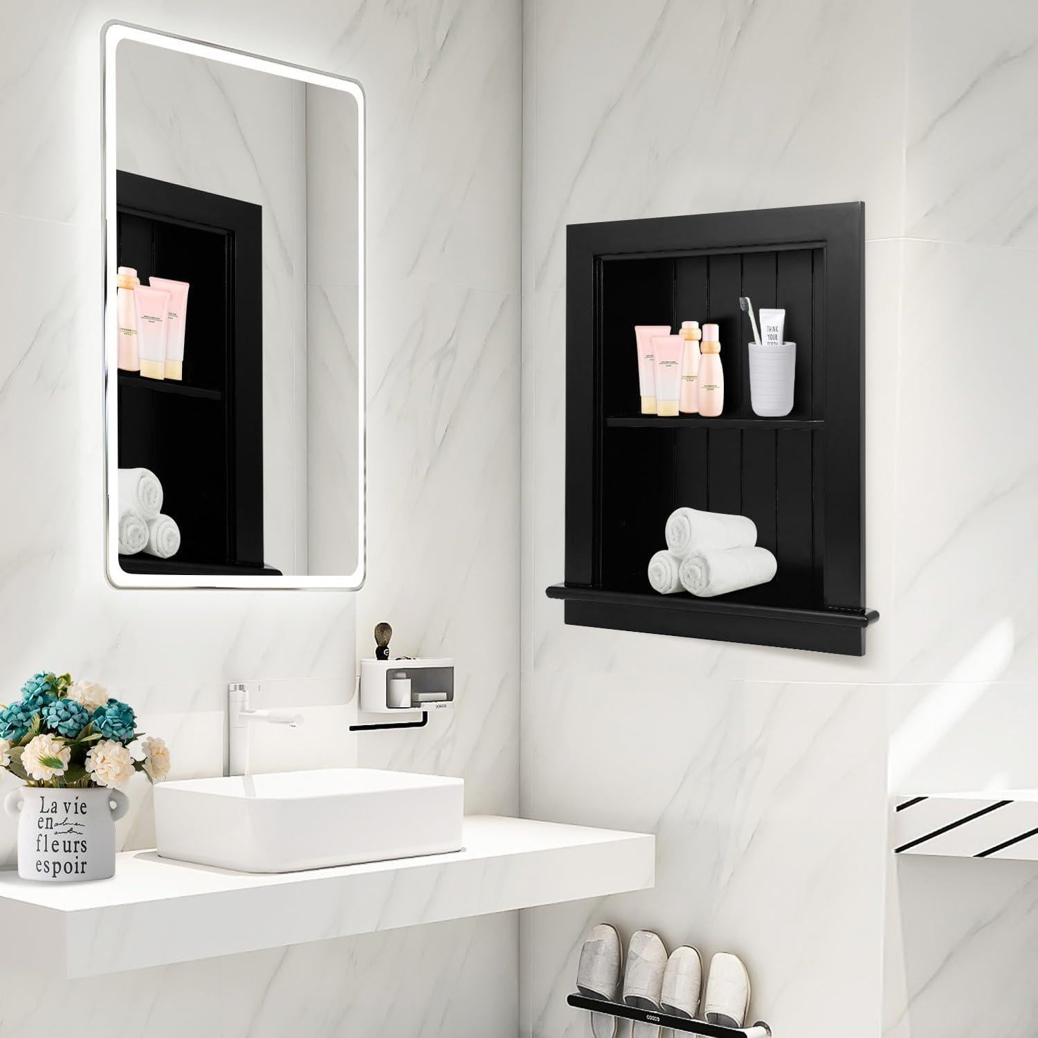 Gabinete de Medicina Empotrado Potter-Island 14x18 Negro