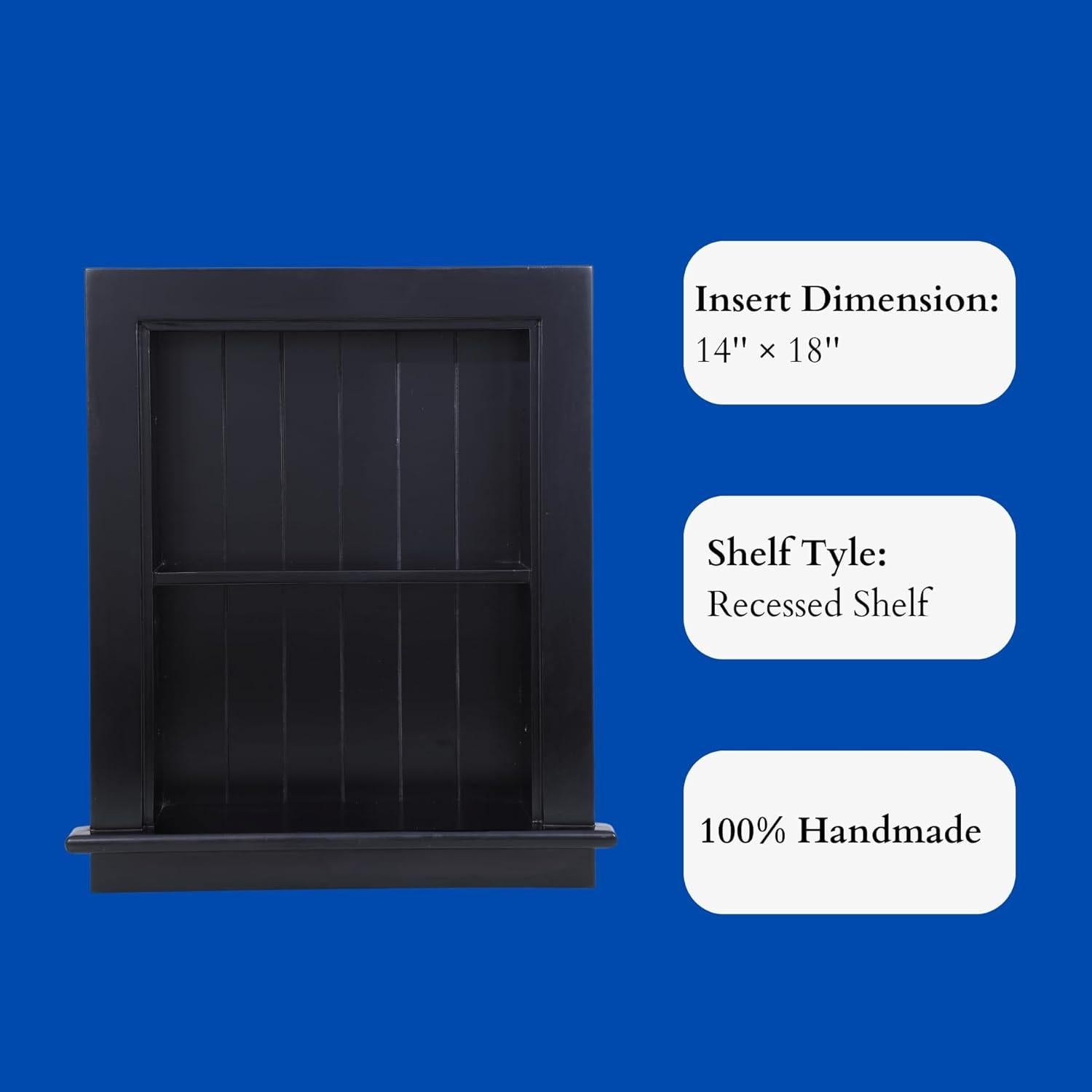 Gabinete de Medicina Empotrado Potter-Island 14x18 Negro