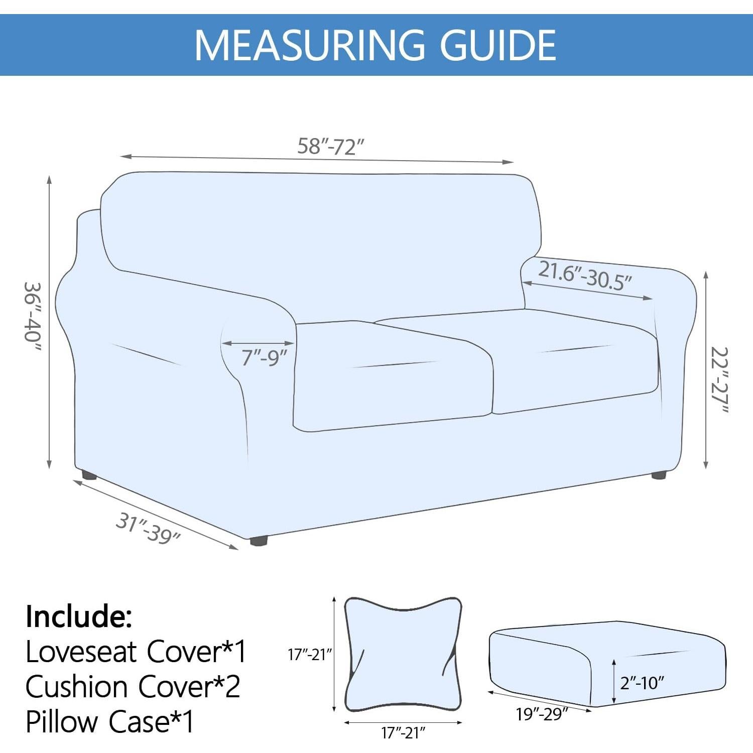 Funda Estirable para Loveseat Keyroal Beige 4 Piezas