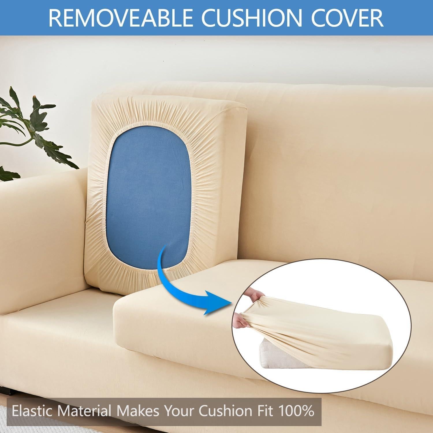 Funda Estirable para Loveseat Keyroal Beige 4 Piezas