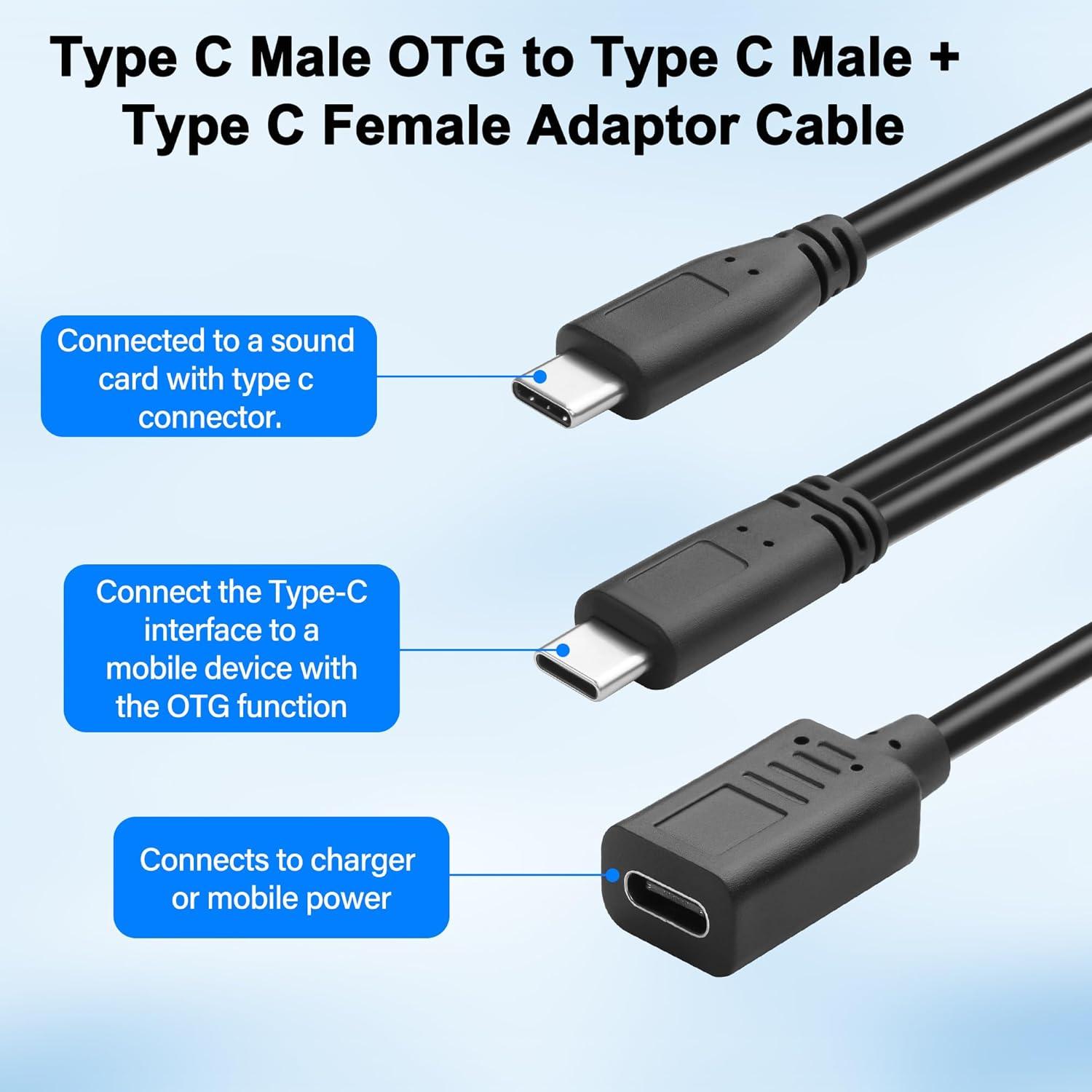 Cable Adaptador USB C 2 en 1 con Tarjeta de Sonido 1m