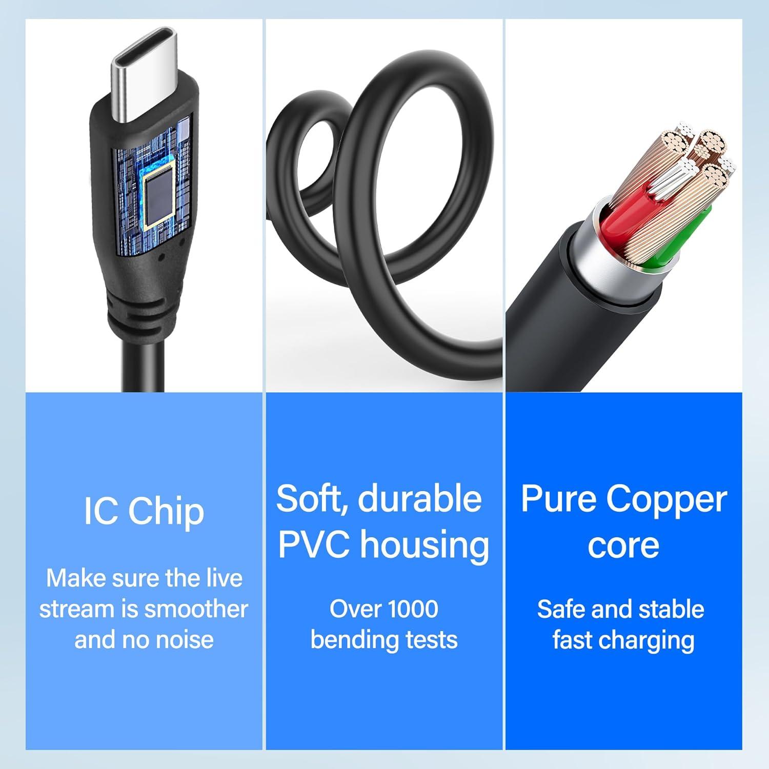 Cable Adaptador USB C 2 en 1 con Tarjeta de Sonido 1m