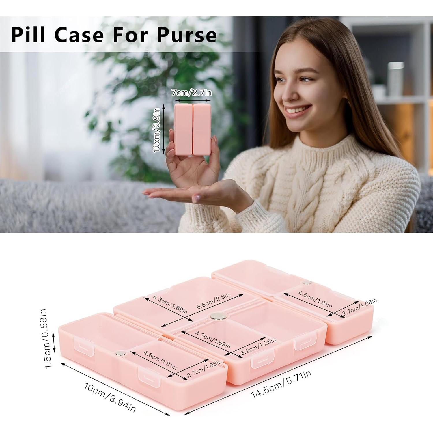 Organizador de Pastillas FYY Rosa Plegable 7 Compartimentos