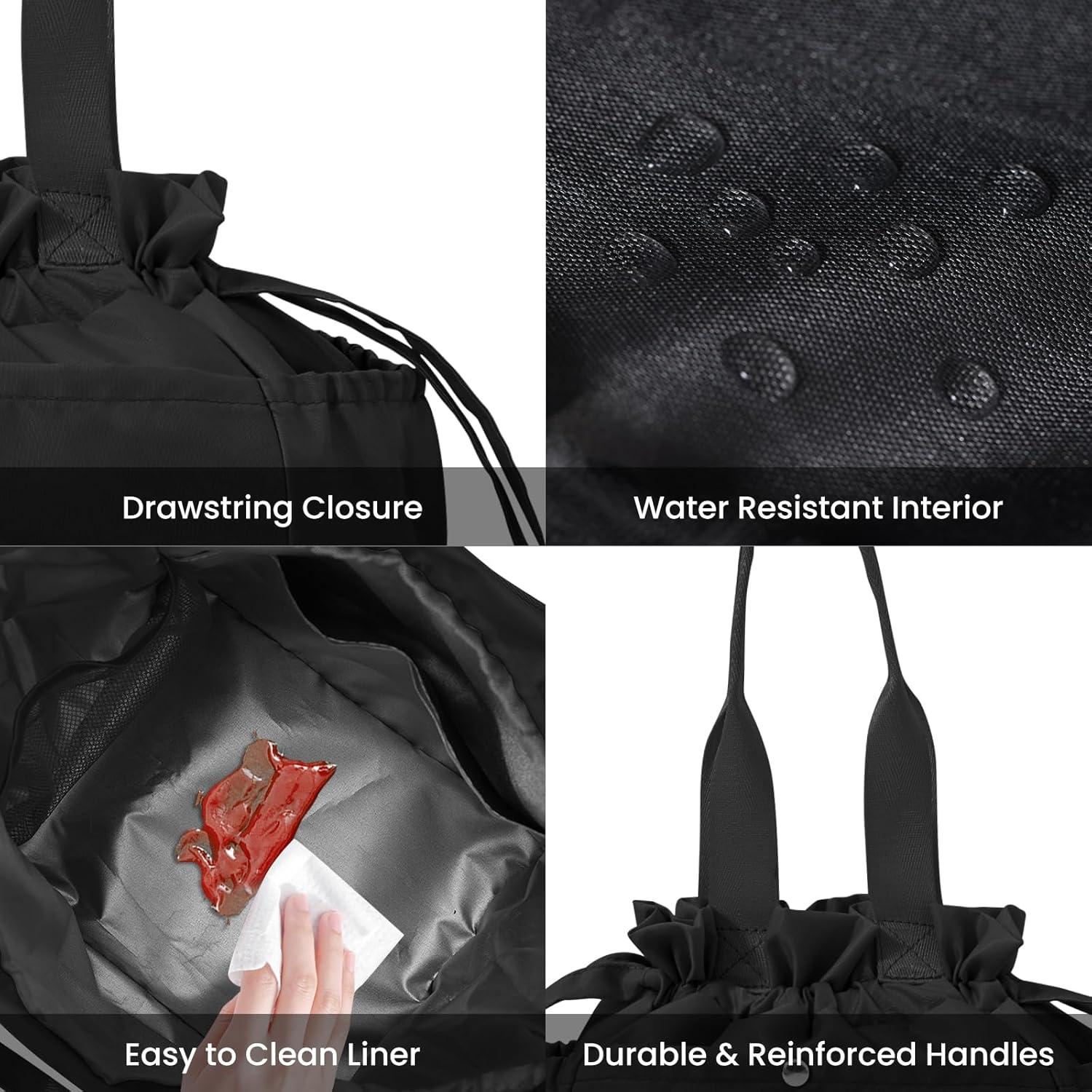 Bolsa de Almuerzo Aislada MAMONA Negra 22.86x25.4x19.05 cm