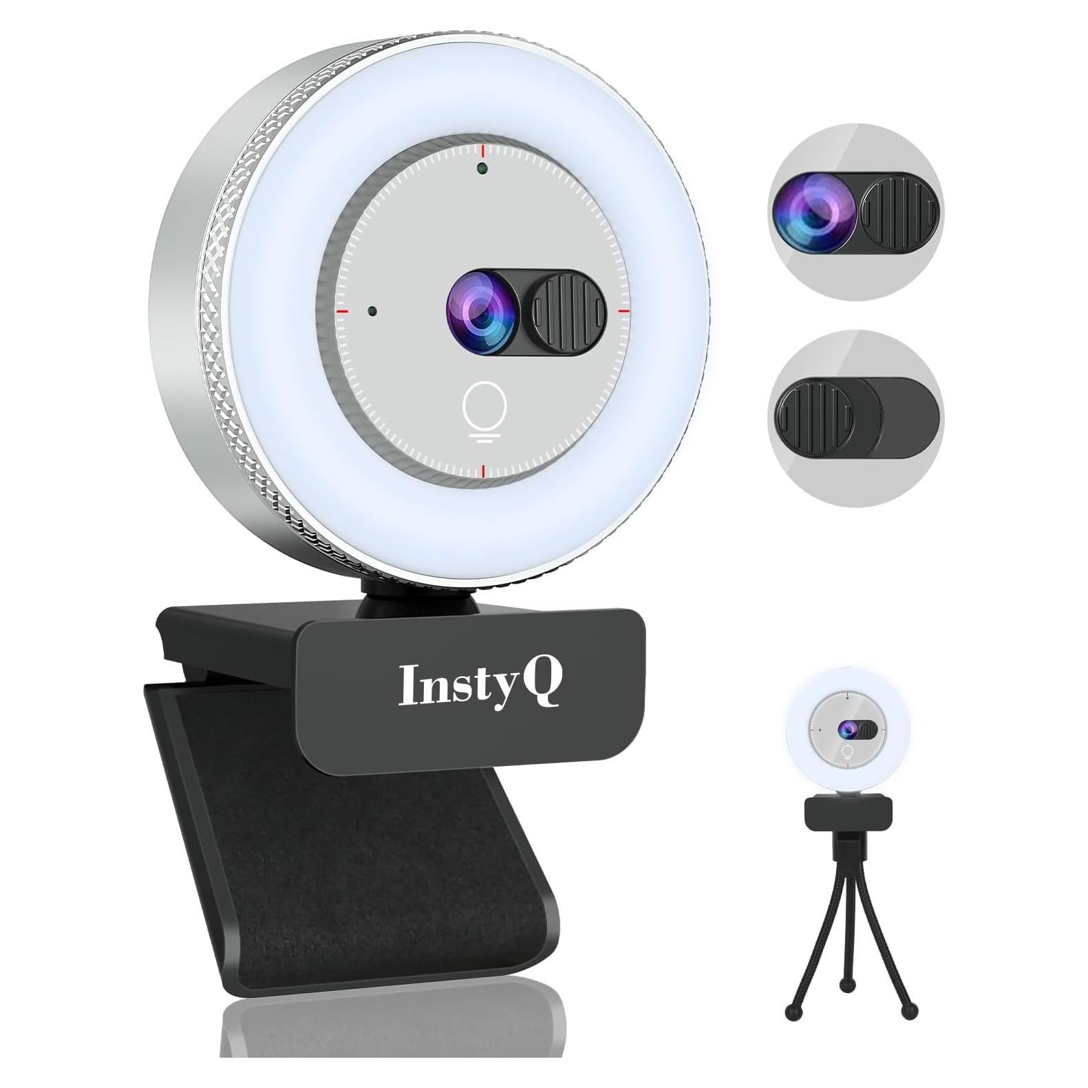 Cámara web 2K InstyQ con micrófono y tapa de privacidad