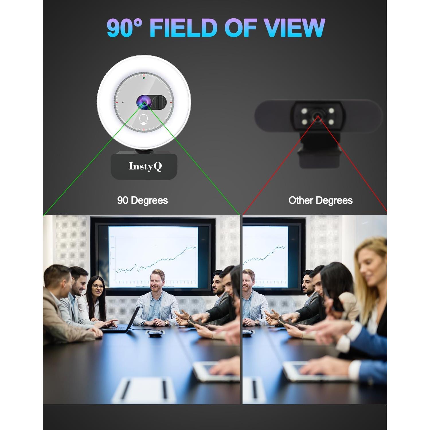 Cámara web 2K InstyQ con micrófono y tapa de privacidad