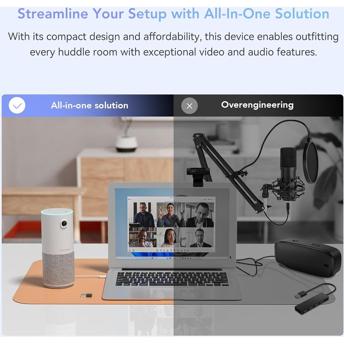 Cámara de Conferencia NUROUM C10 1080P con Micrófono y Altavoz