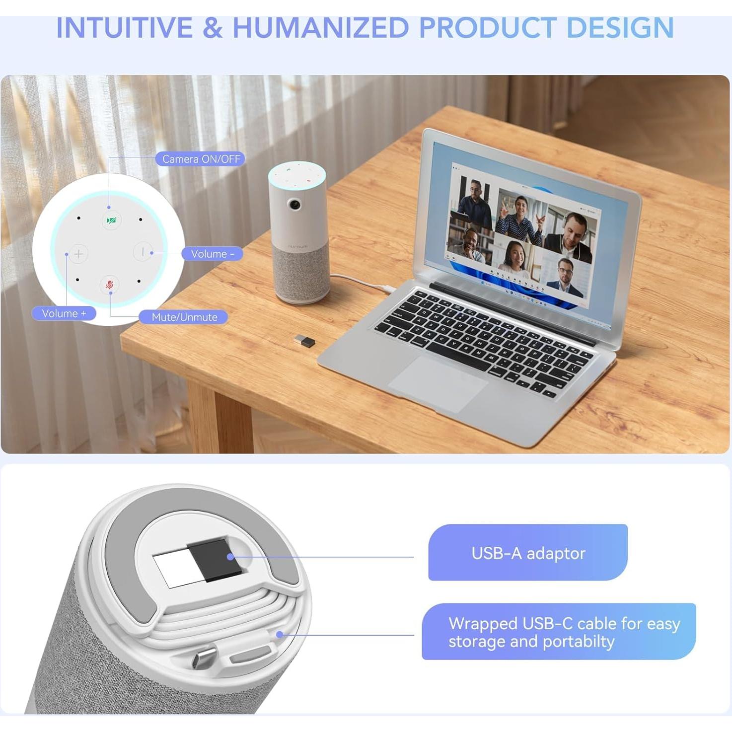 Cámara de Conferencia NUROUM C10 1080P con Micrófono y Altavoz