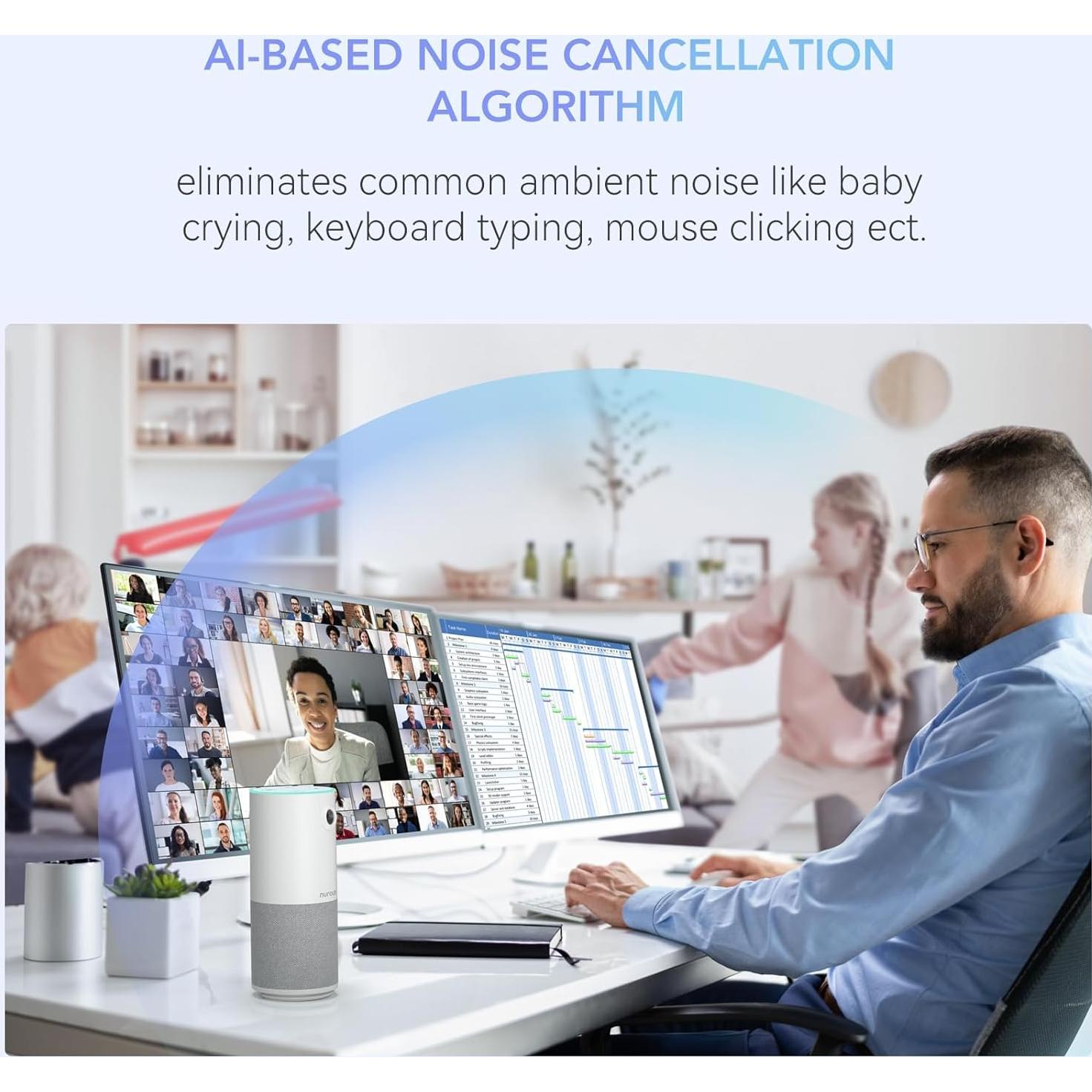 Cámara de Conferencia NUROUM C10 1080P con Micrófono y Altavoz