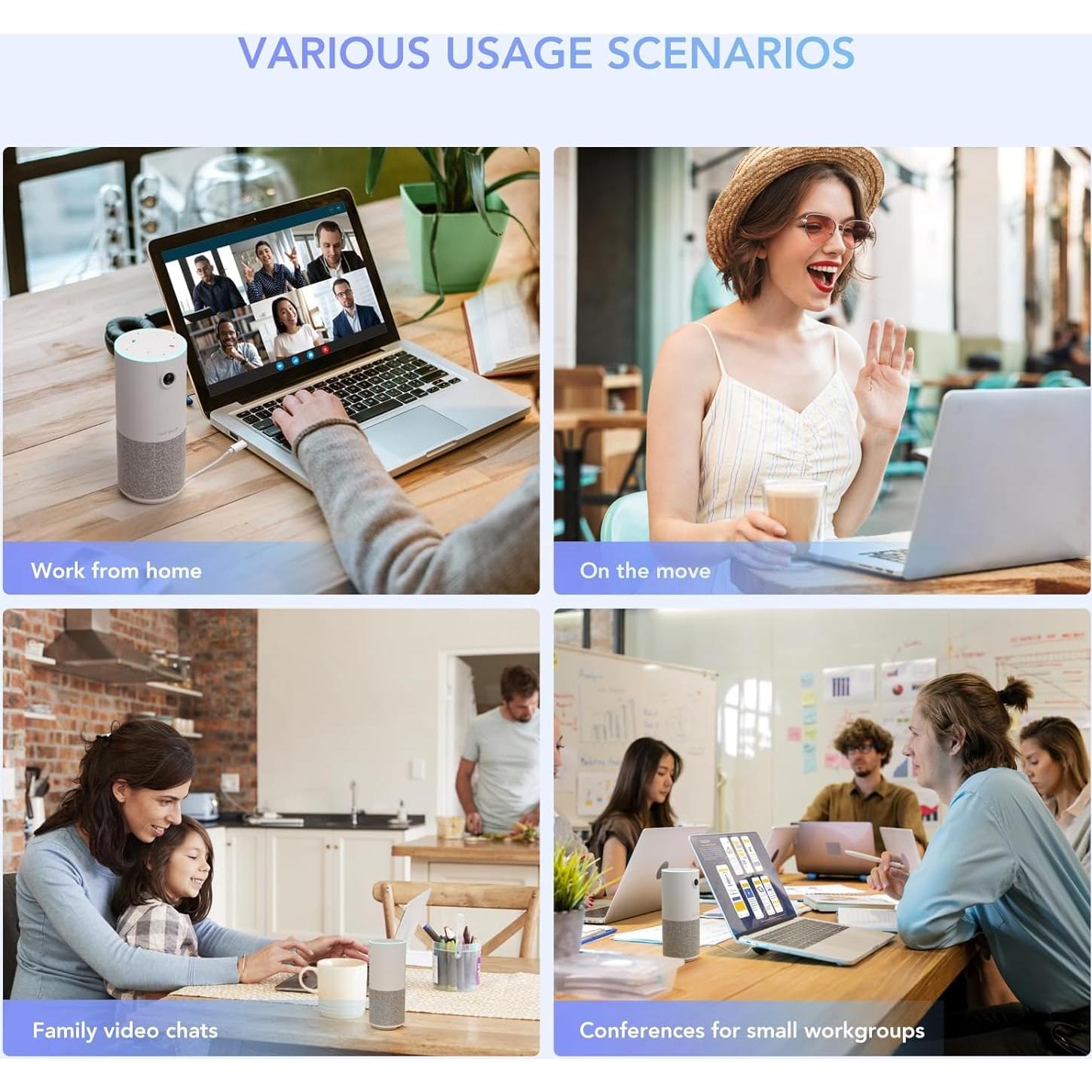 Cámara de Conferencia NUROUM C10 1080P con Micrófono y Altavoz
