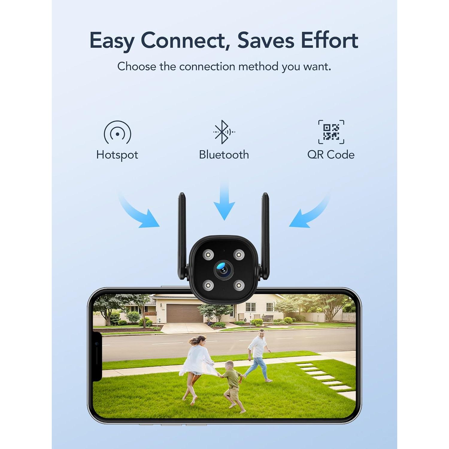 Cámara de Seguridad Exterior GNCC GT1PRO 2K IP65 con Audio