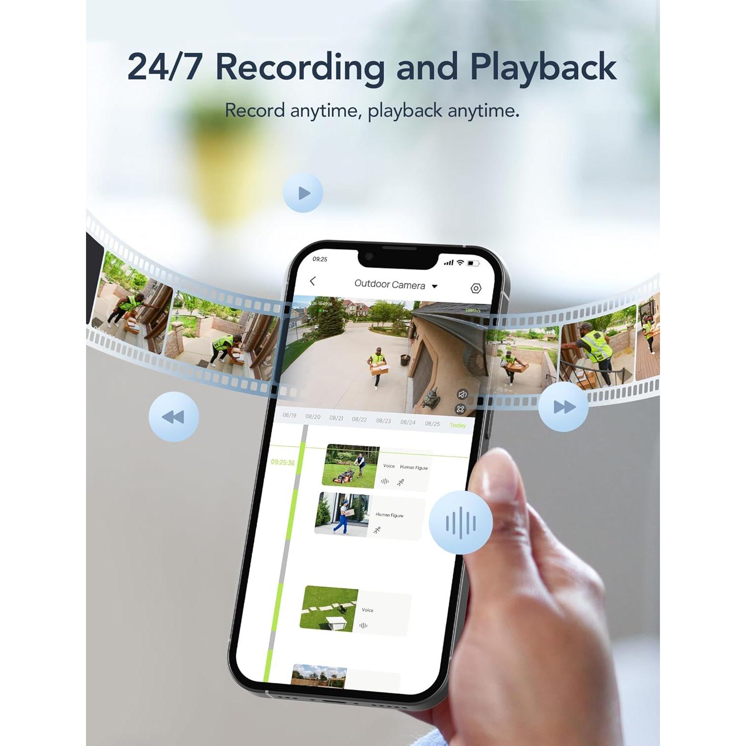 Cámara de Seguridad Exterior GNCC GT1PRO 2K IP65 con Audio