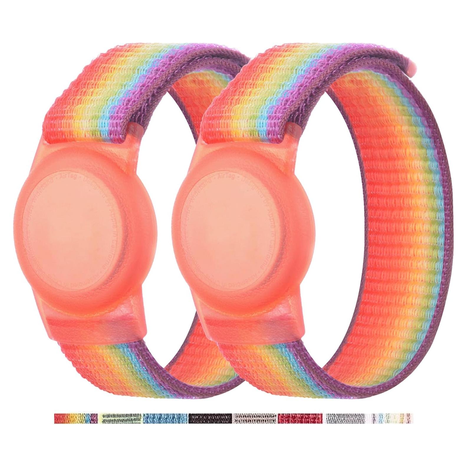 Paquete de 2 pulseras protectoras para AirTag Yiurcy - Arcoíris