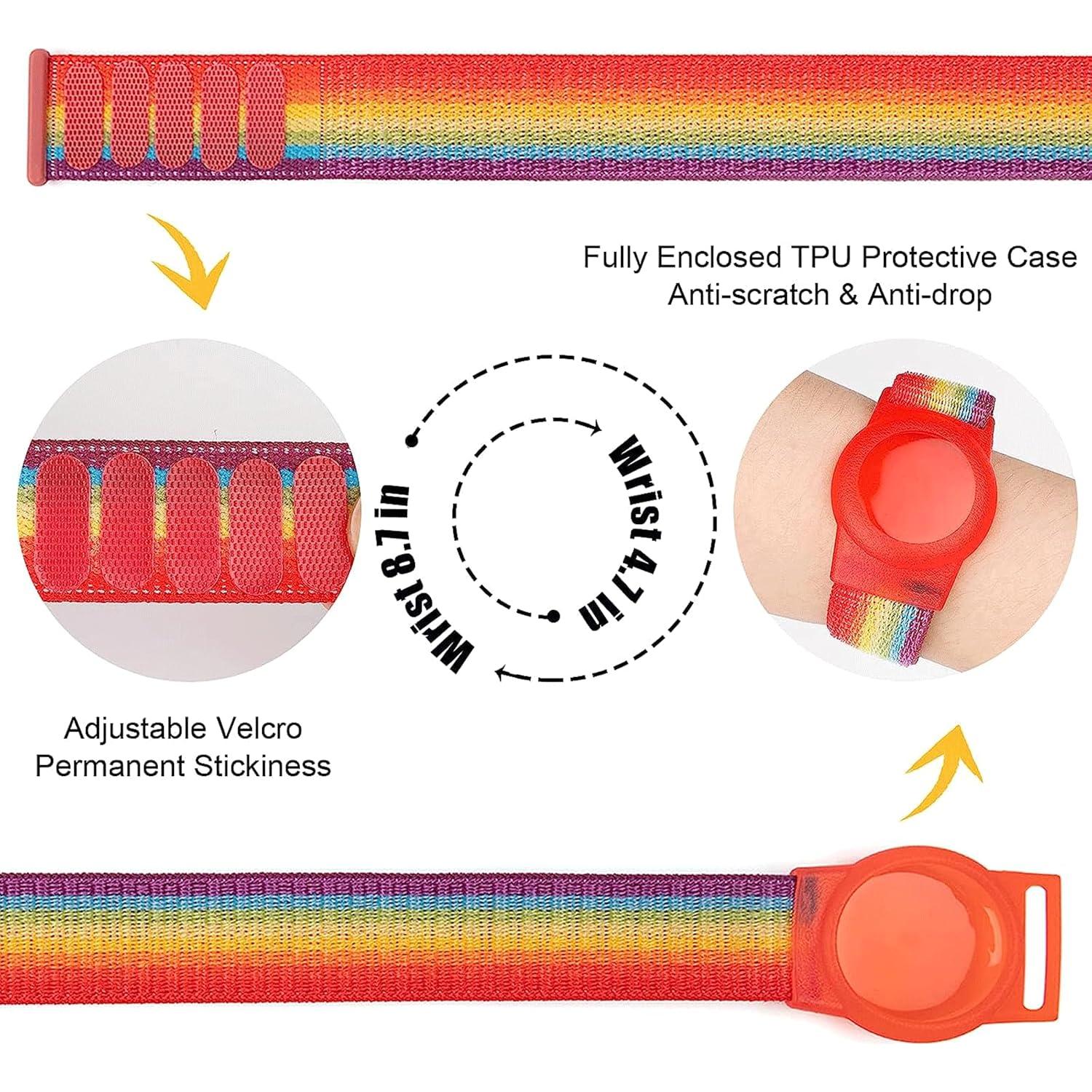 Paquete de 2 pulseras protectoras para AirTag Yiurcy - Arcoíris