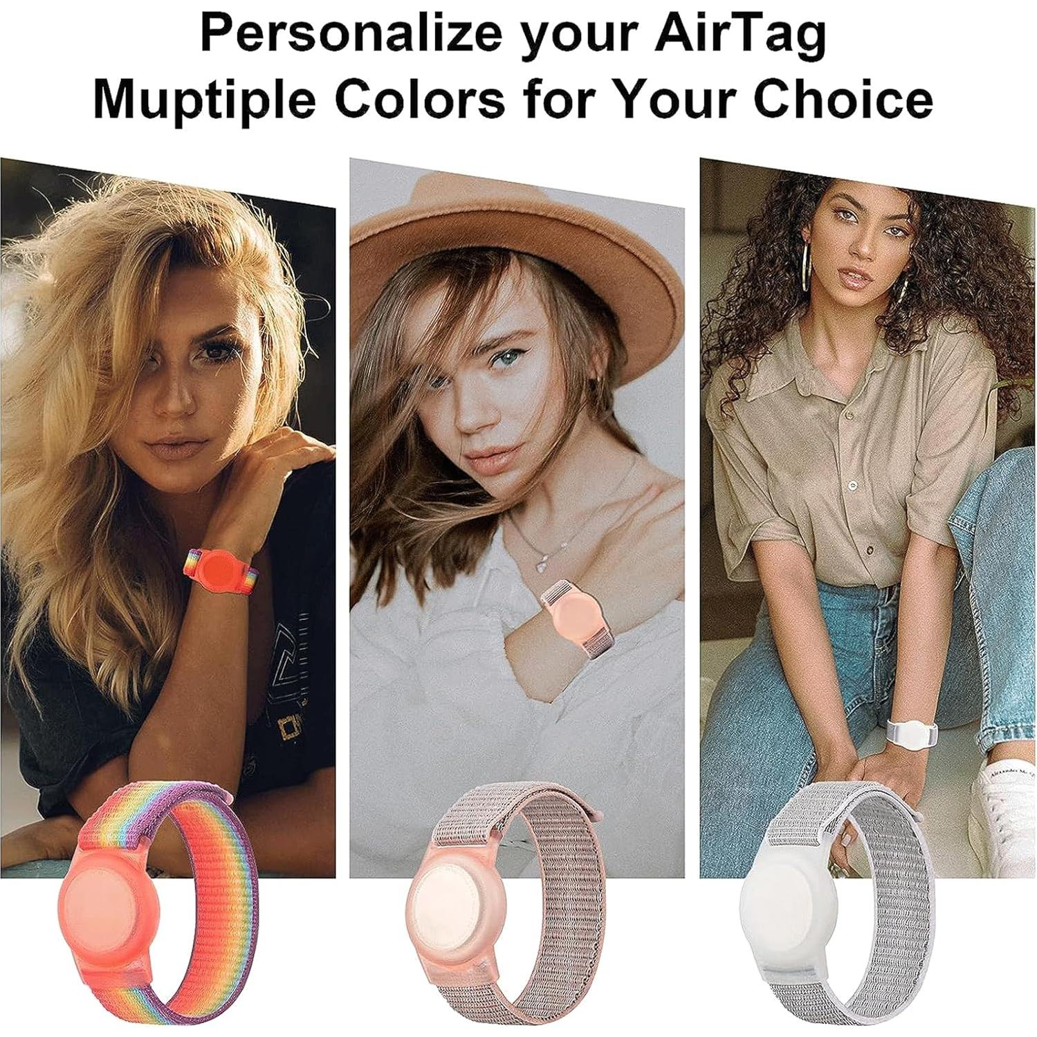 Paquete de 2 pulseras protectoras para AirTag Yiurcy - Arcoíris