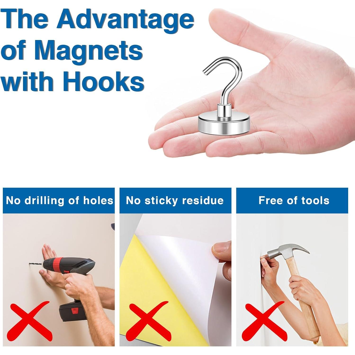 Ganchos Magnéticos LOVIMAG 100kg Alta Resistencia 6 Pcs