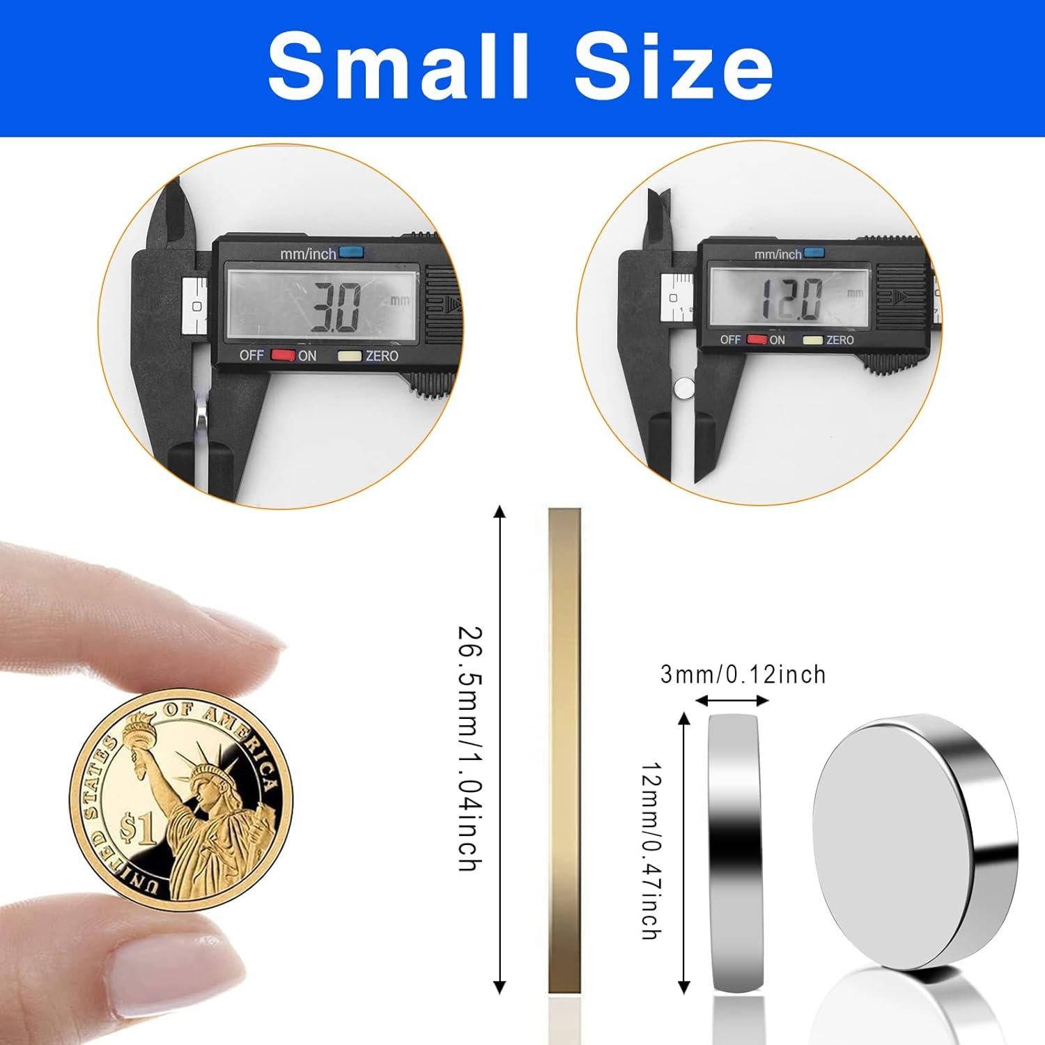 Imanes TRYMAG 60 Pcs Neodimio 12mm x 3mm para Oficina
