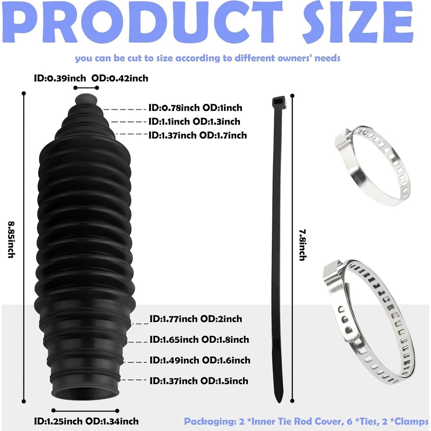 Kit de Bota de Barra de Dirección KIFIDAN - Silicón Impermeable