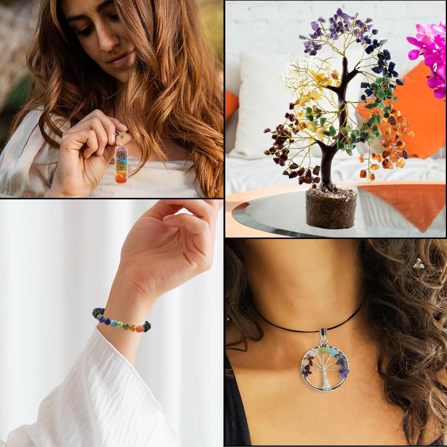 Árbol de Cristales de 7 Chakras + Pulsera y Collares