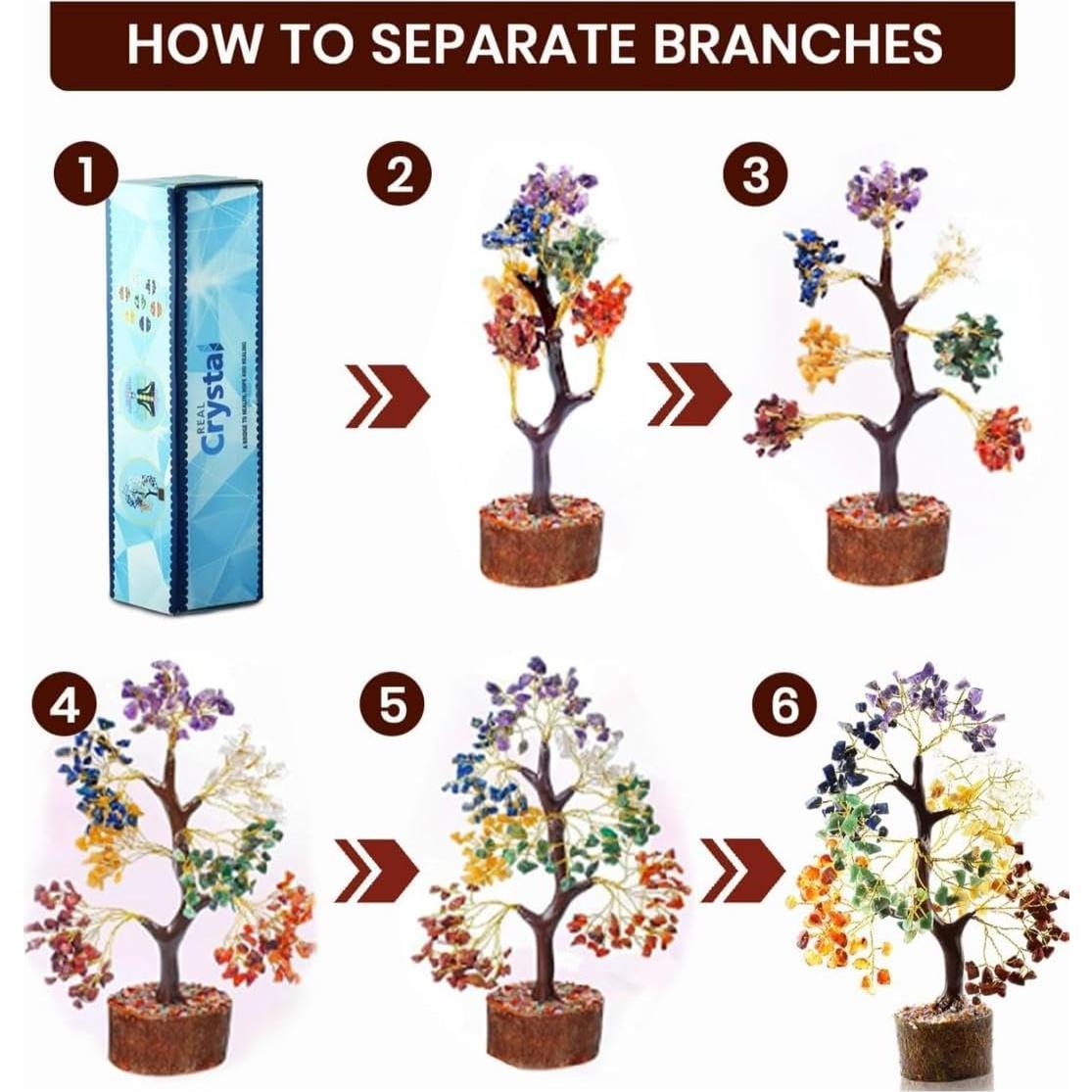 Árbol de Cristales de 7 Chakras + Pulsera y Collares