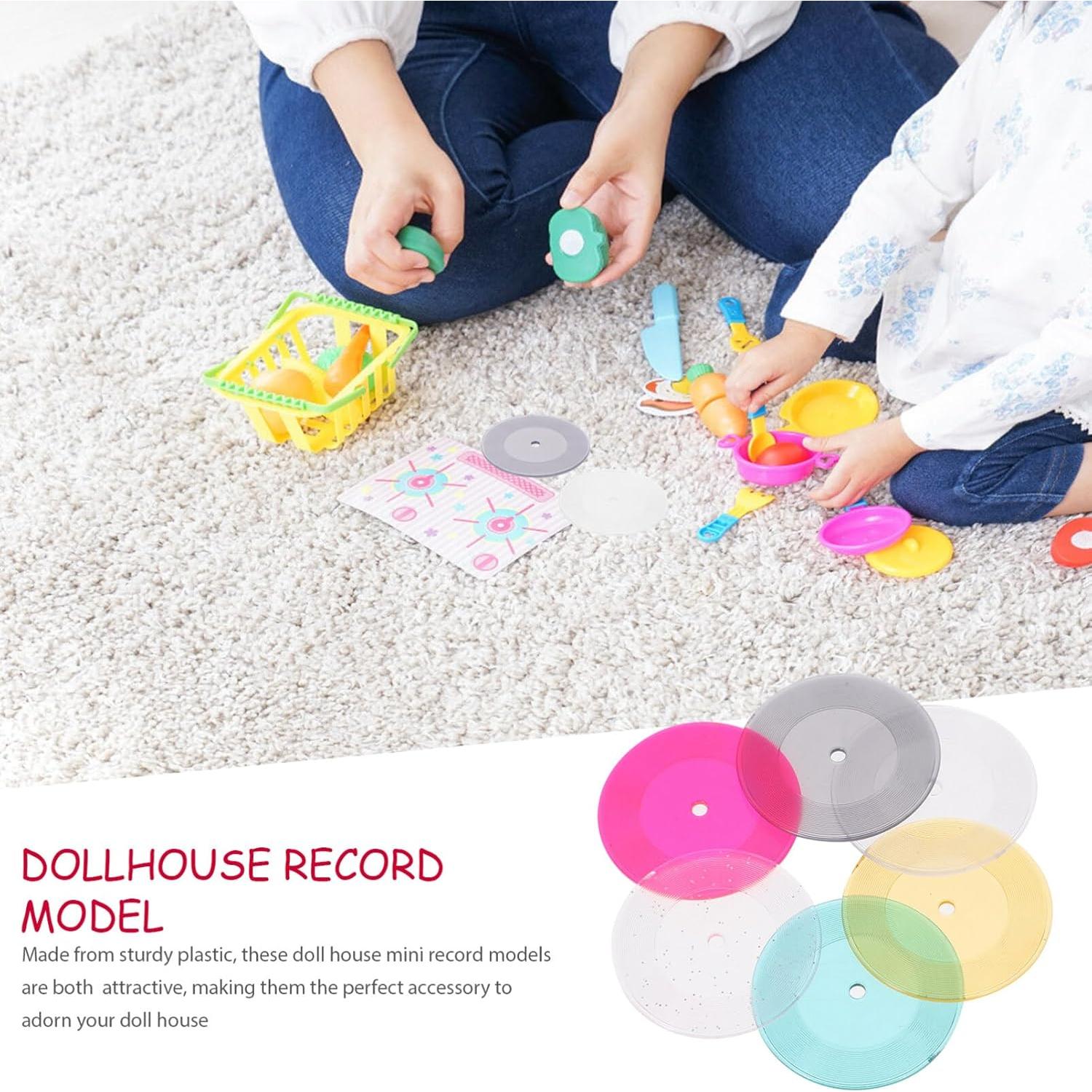 Mini Discos de Vinilo Aboofan 6pcs para Casa de Muñecas 1:12