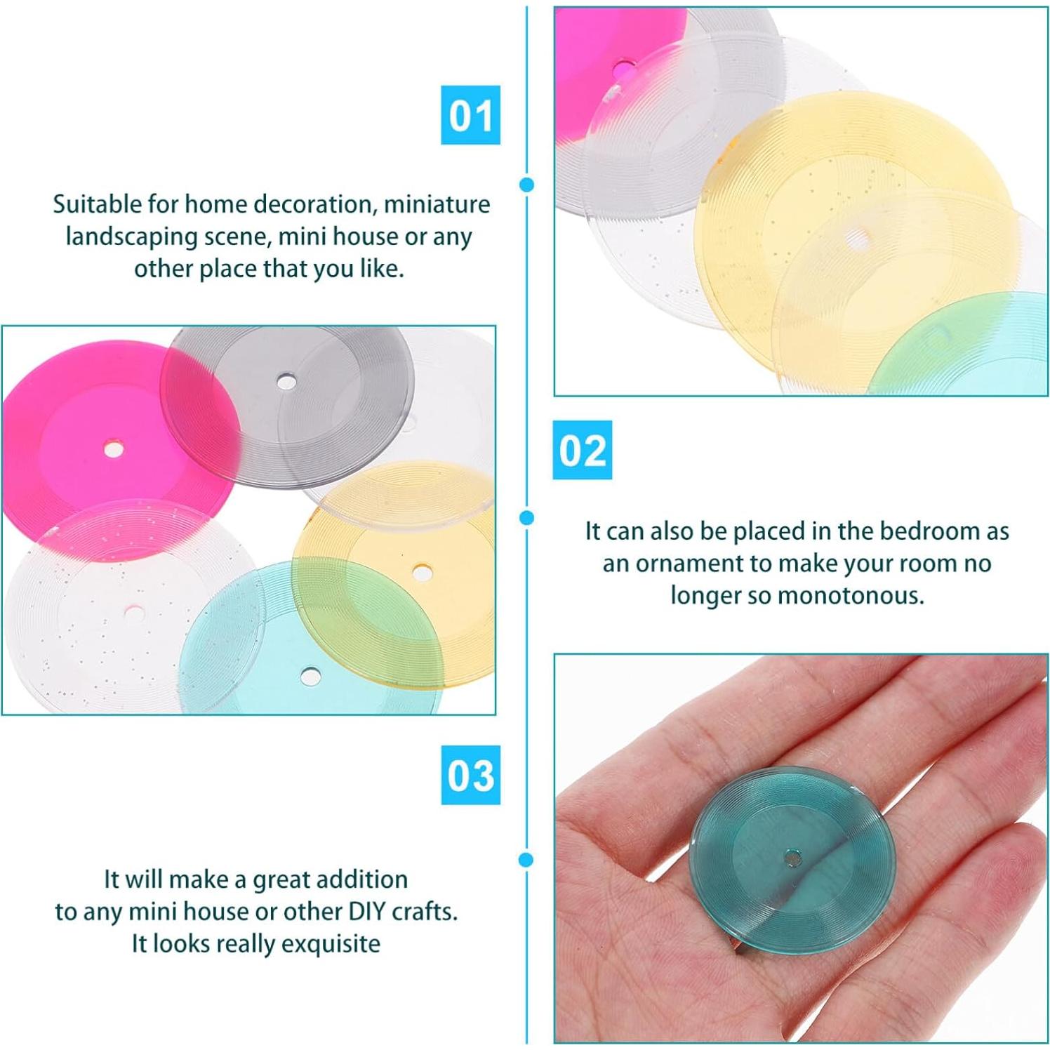 Mini Discos de Vinilo Aboofan 6pcs para Casa de Muñecas 1:12