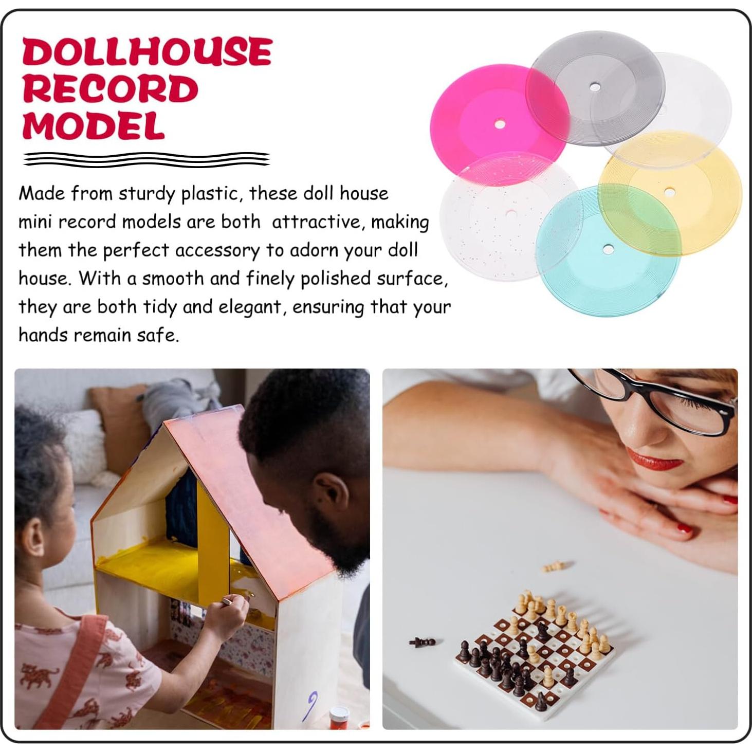 Mini Discos de Vinilo Aboofan 6pcs para Casa de Muñecas 1:12