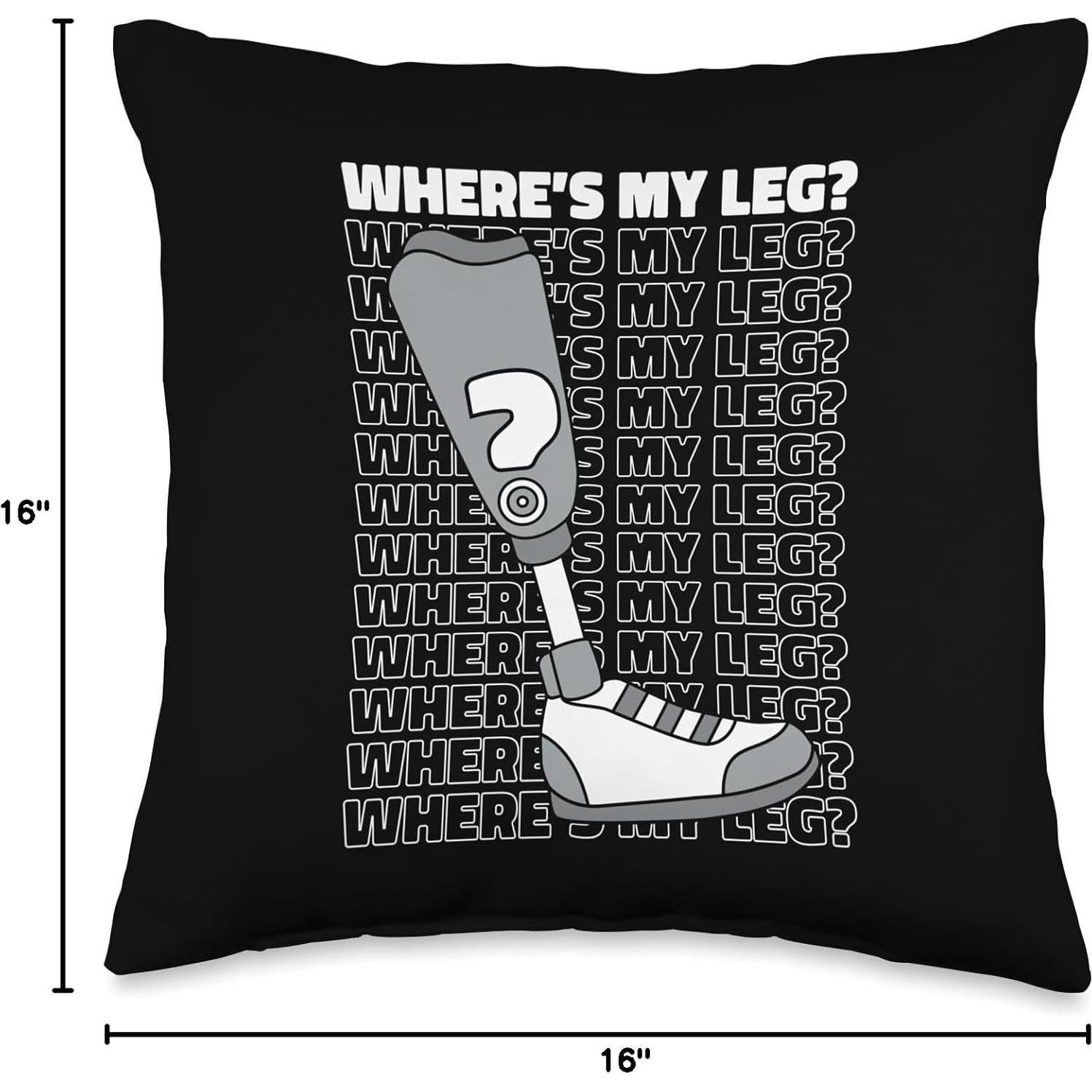 Prosthetic Limb User Leg Prosthesis Throw Pillow, 16x16, Multicolor