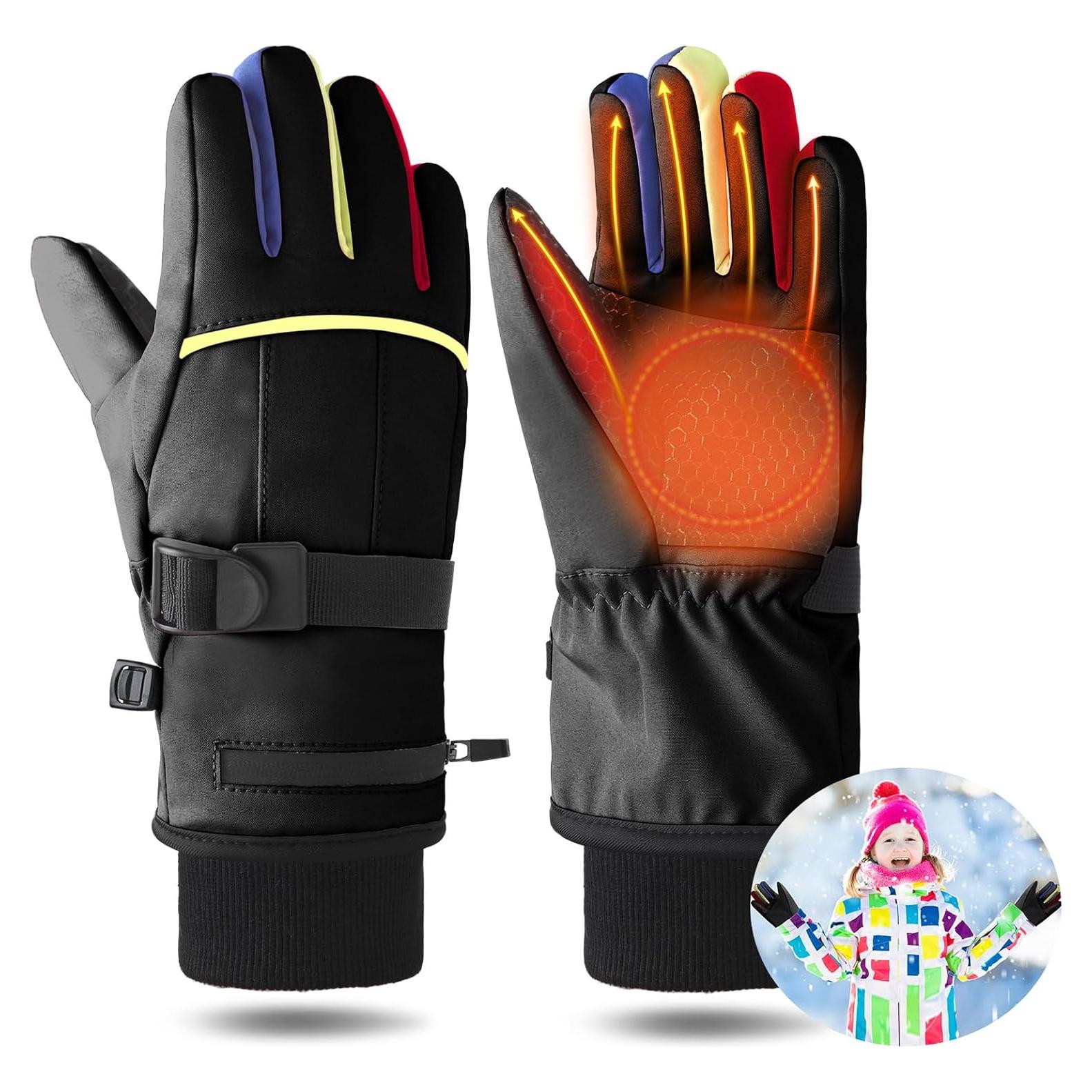 Guantes Eléctricos Calentados Lasnten para Niños 8-12 Años