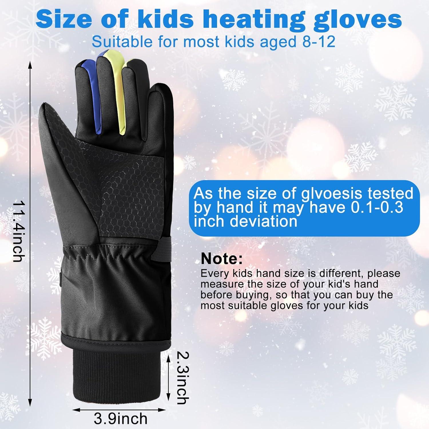 Guantes Eléctricos Calentados Lasnten para Niños 8-12 Años