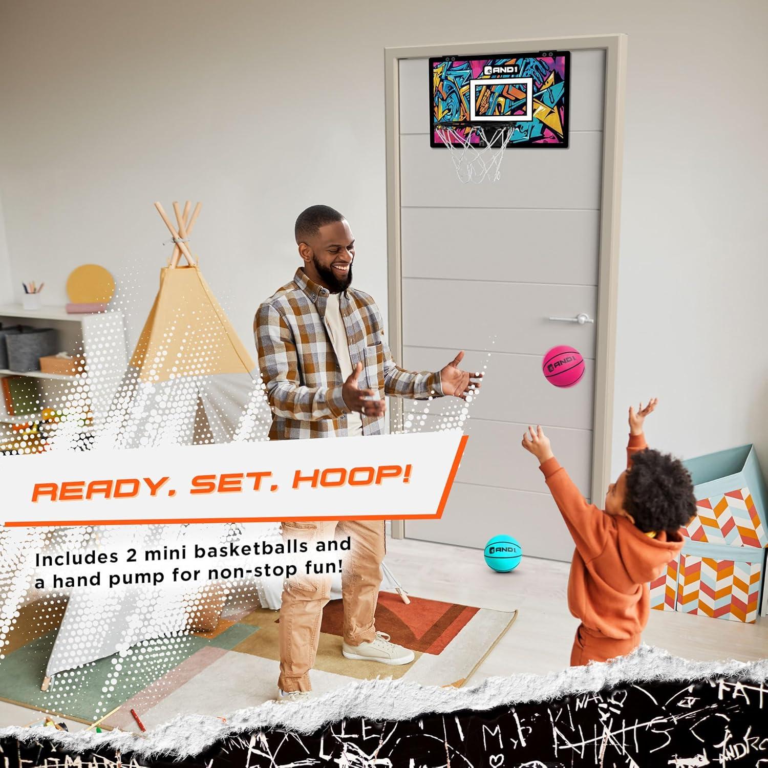 Aro de Baloncesto Mini AND1 sobre Puerta con 2 Balones