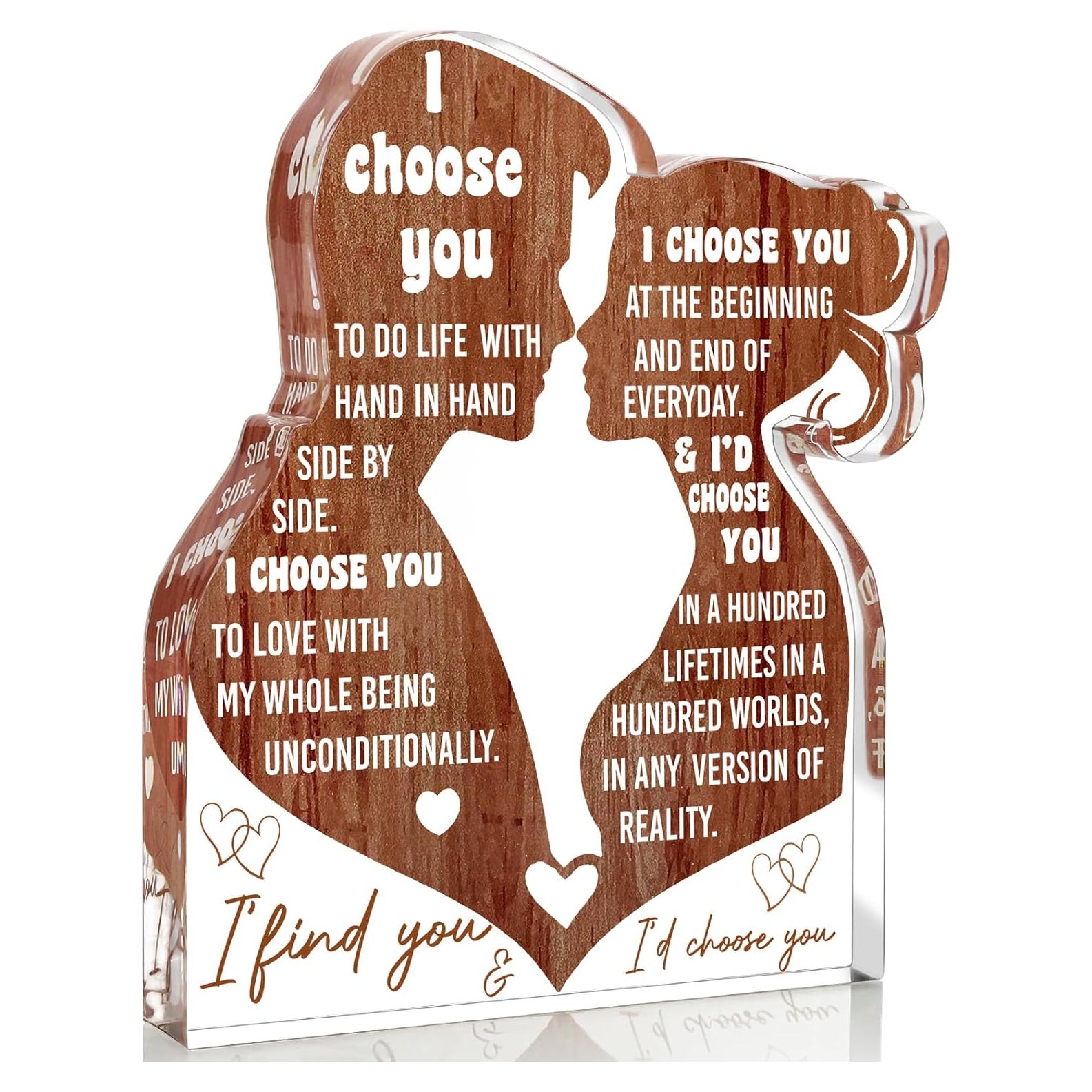 Placa Acrílica Te Elijo LuoHere 13.72x9.65 cm Regalo Romántico