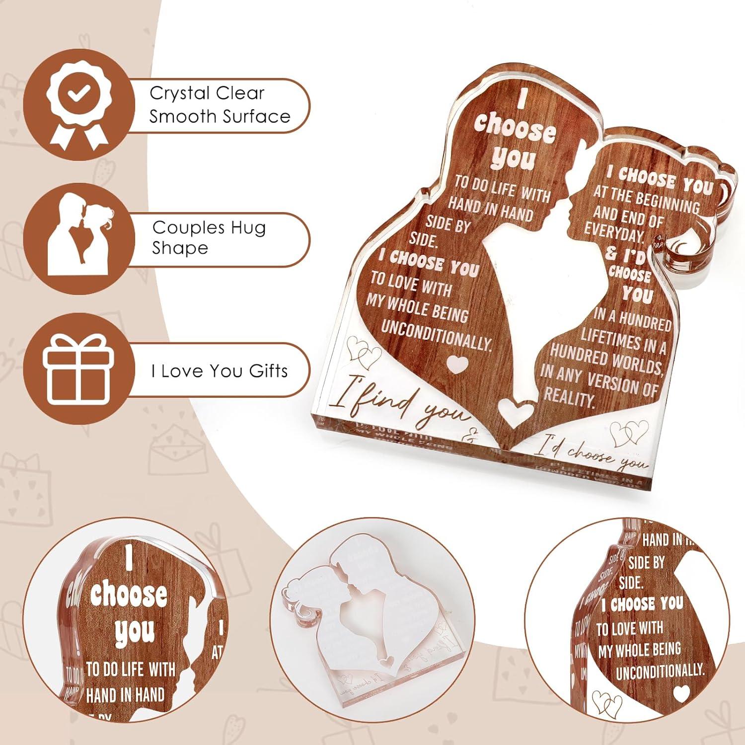 Placa Acrílica Te Elijo LuoHere 13.72x9.65 cm Regalo Romántico