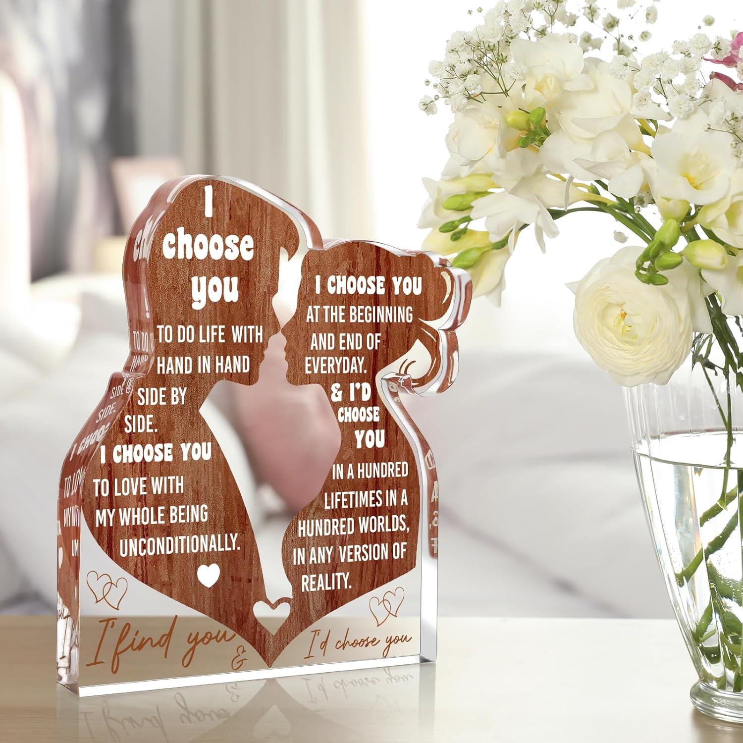 Placa Acrílica Te Elijo LuoHere 13.72x9.65 cm Regalo Romántico