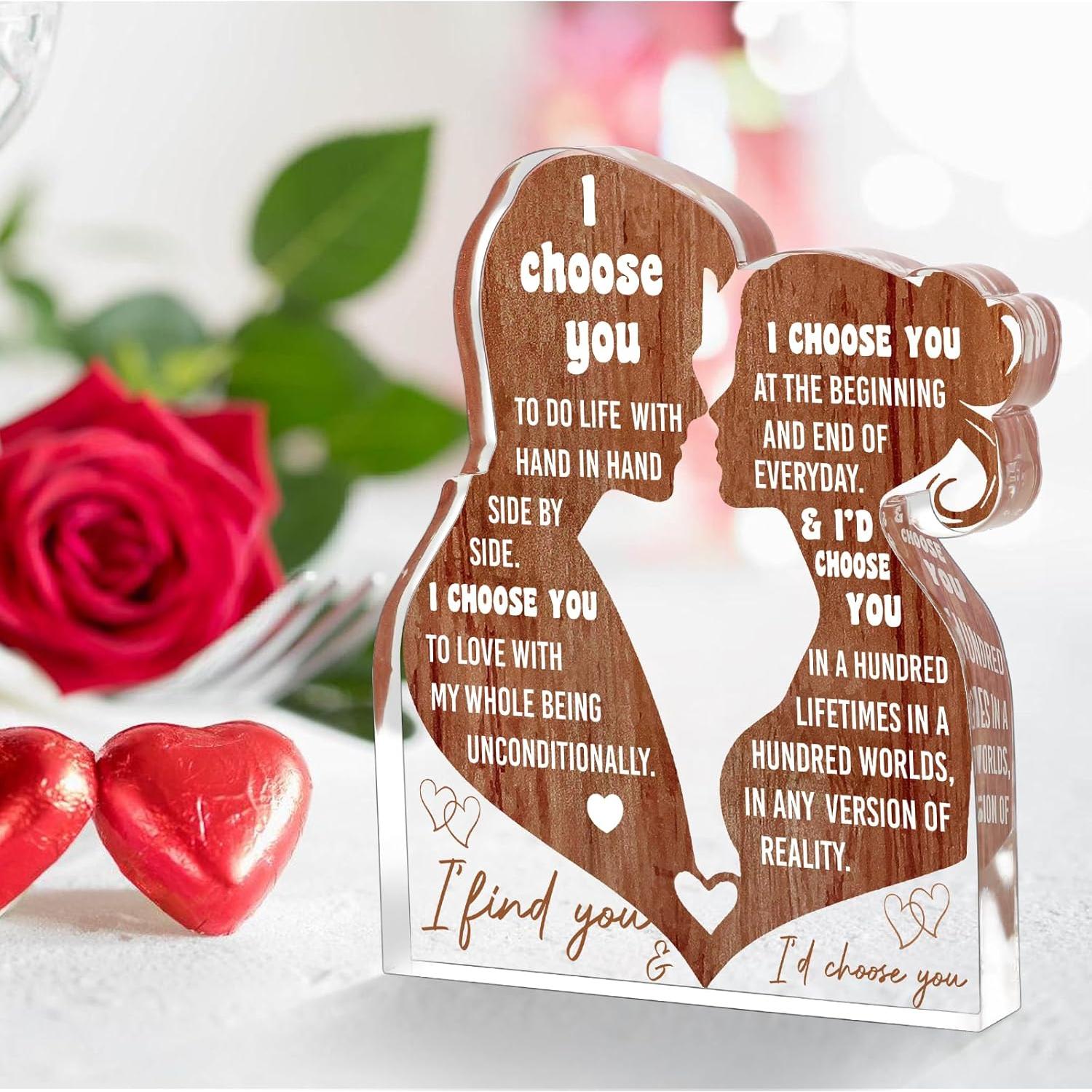 Placa Acrílica Te Elijo LuoHere 13.72x9.65 cm Regalo Romántico