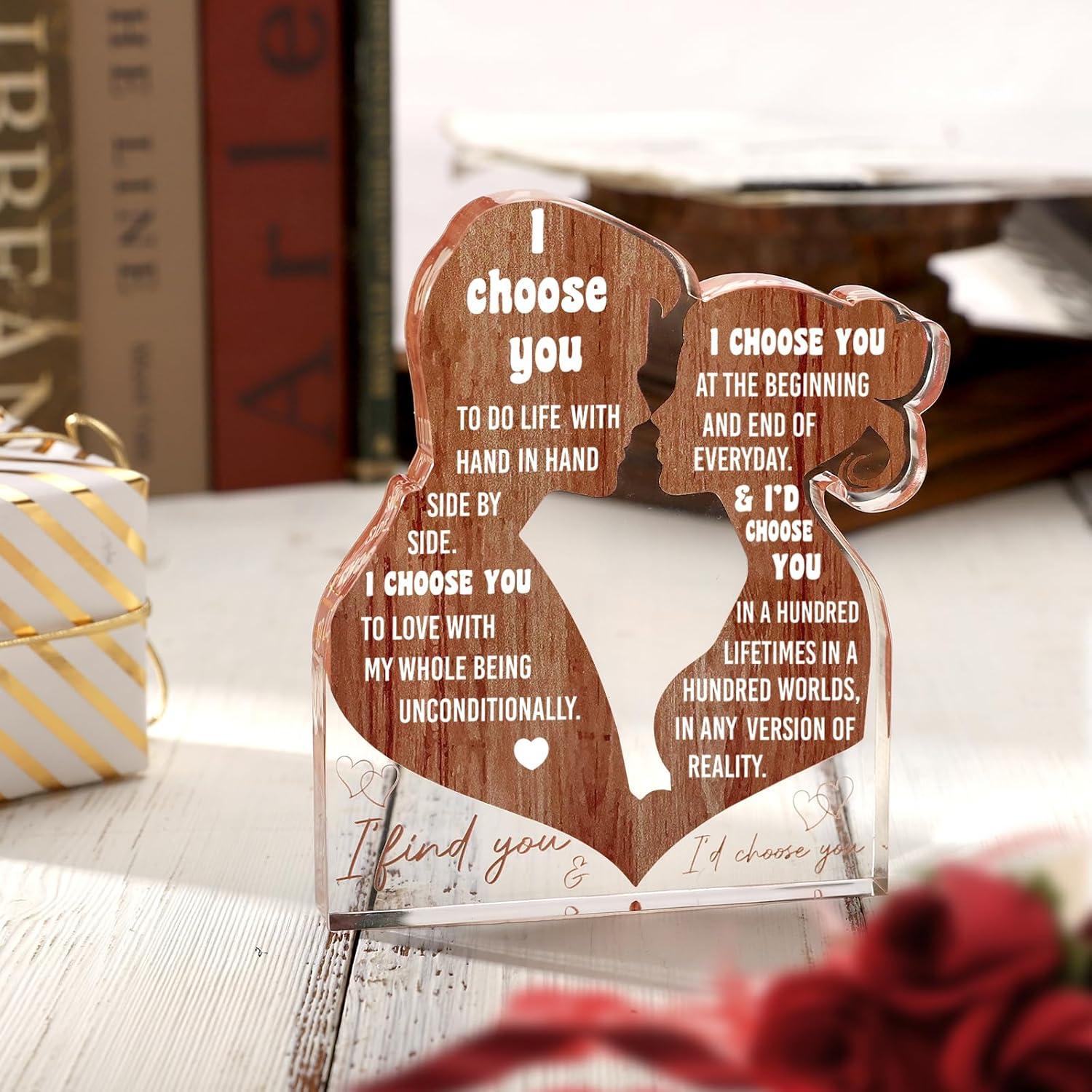 Placa Acrílica Te Elijo LuoHere 13.72x9.65 cm Regalo Romántico