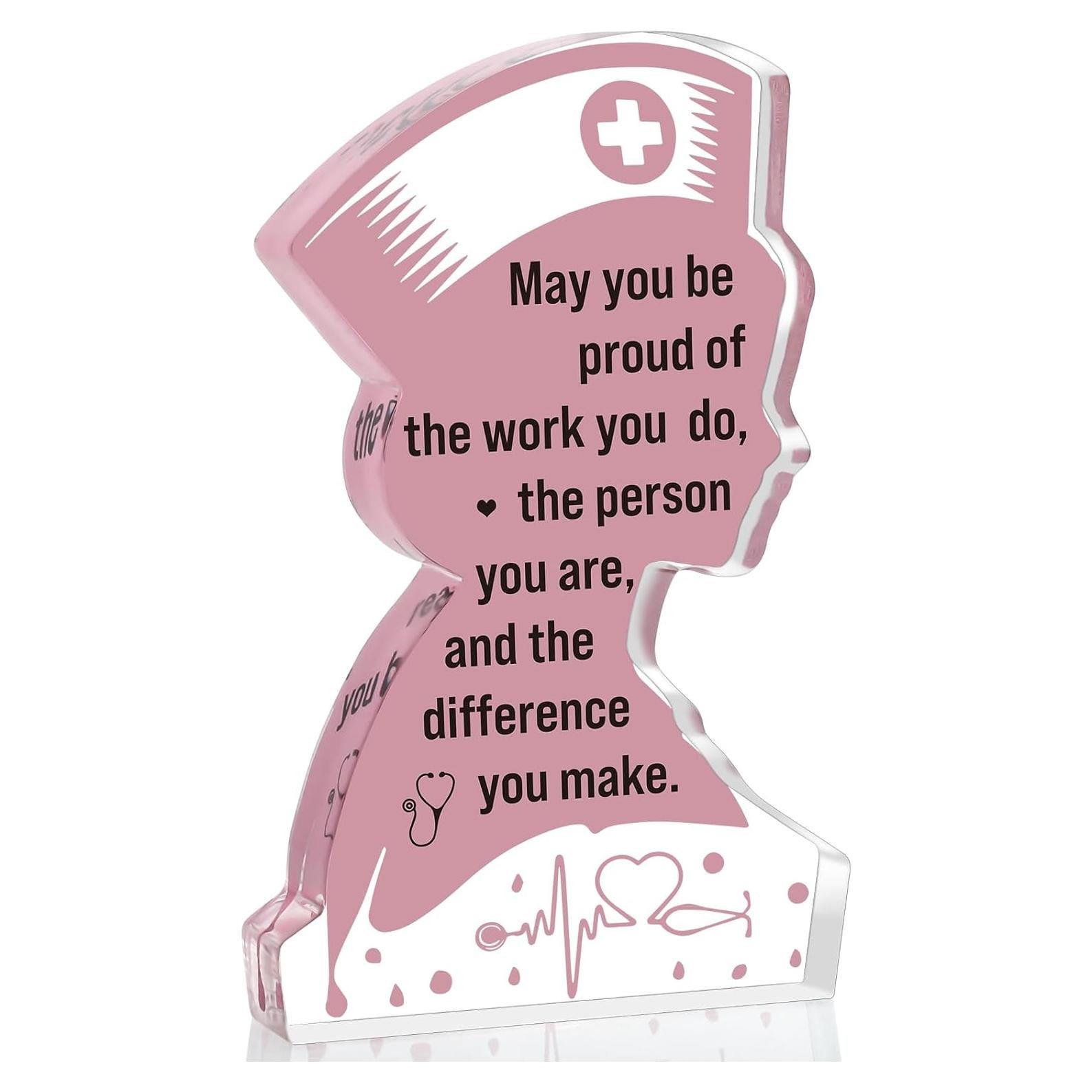 Placa Acrílica de Apreciación para Enfermera LuoHere 12.7x7.6cm