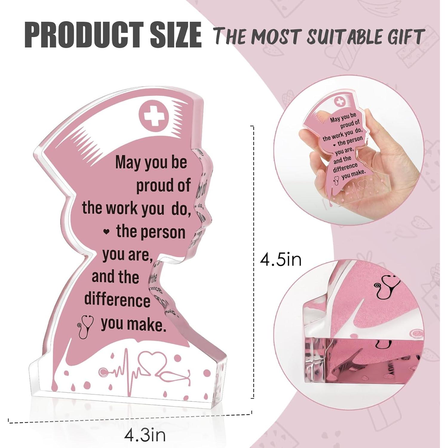 Placa Acrílica de Apreciación para Enfermera LuoHere 12.7x7.6cm