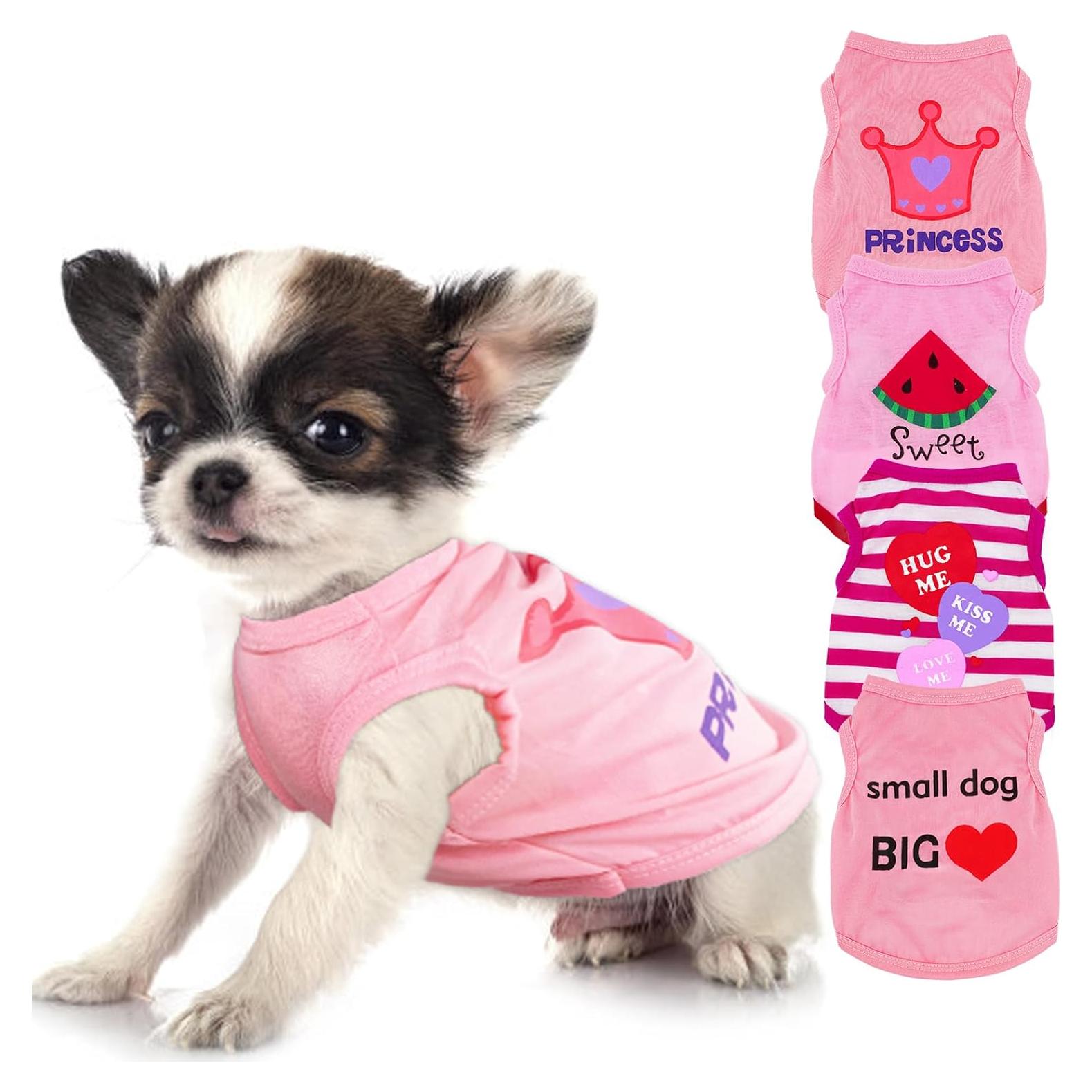 Conjunto 4 Ropa para Perros Friofmuy Rosa X-Small
