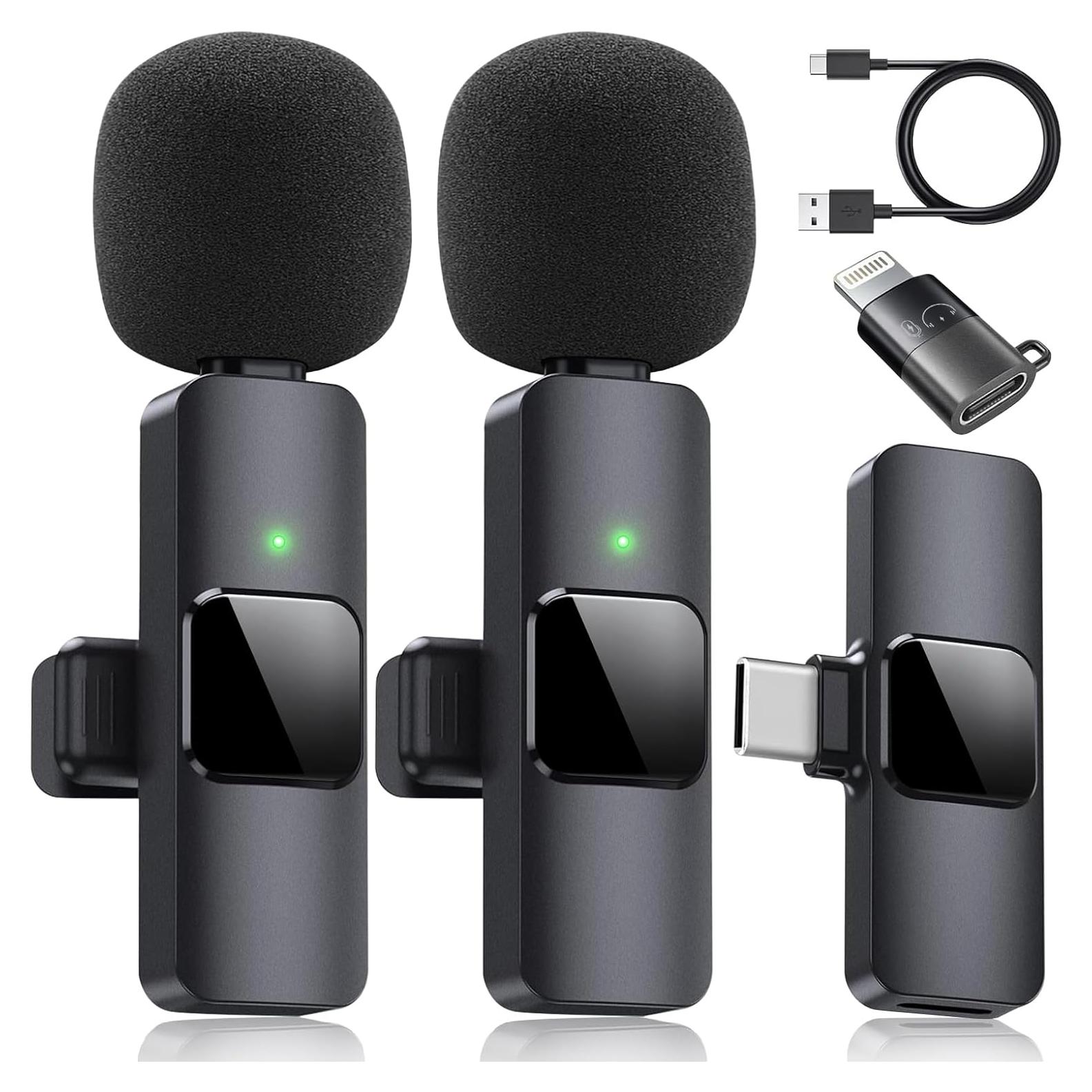 Micrófono Lavalier Inalámbrico Doble Pufeng para iPhone/iPad