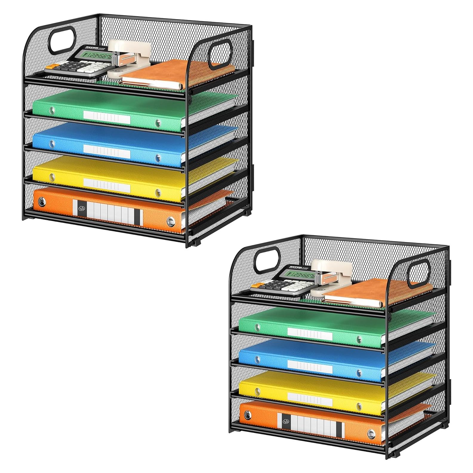 Organizador de Escritorio Lavatino 2 Pack Malla Negra 34x32x23cm