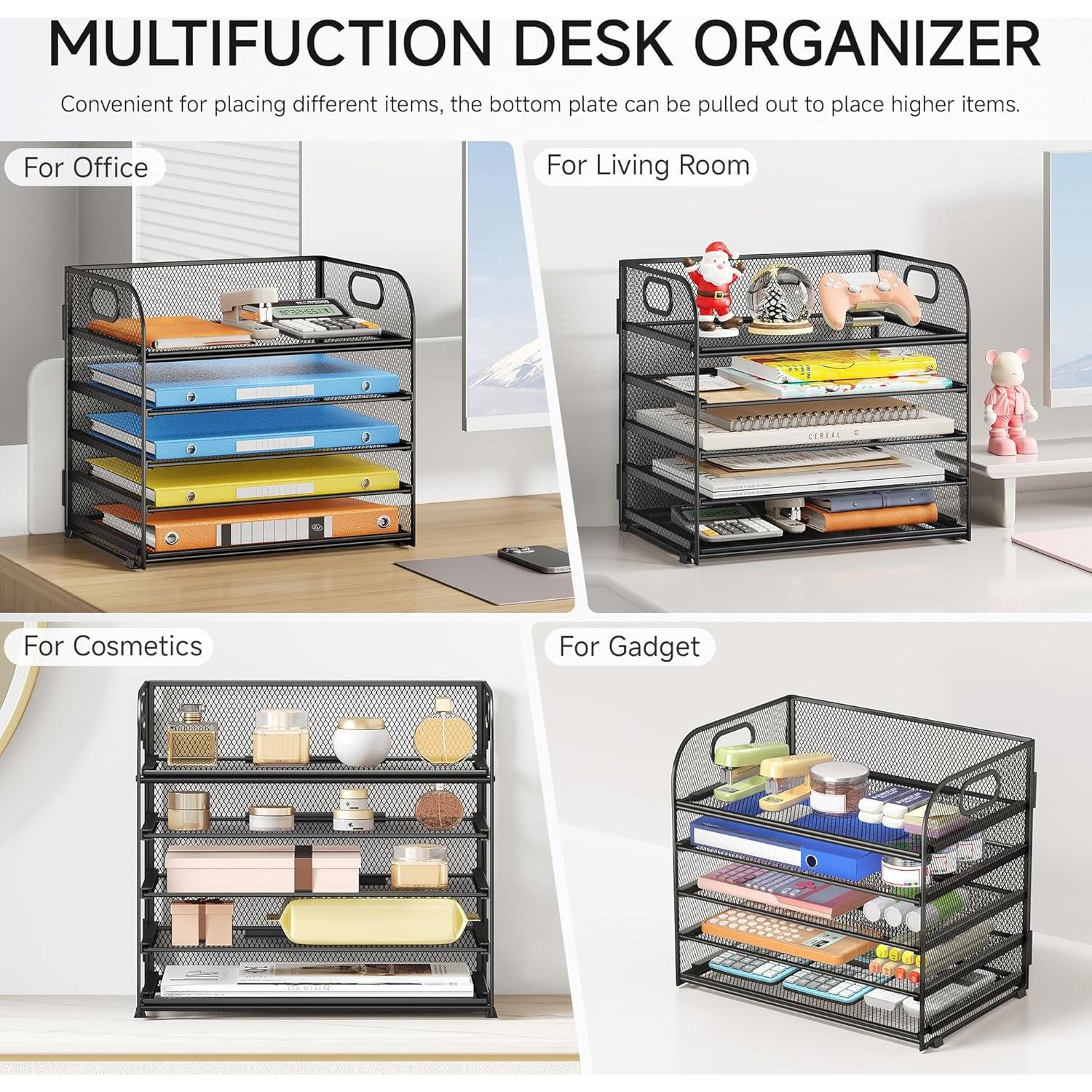 Organizador de Escritorio Lavatino 2 Pack Malla Negra 34x32x23cm