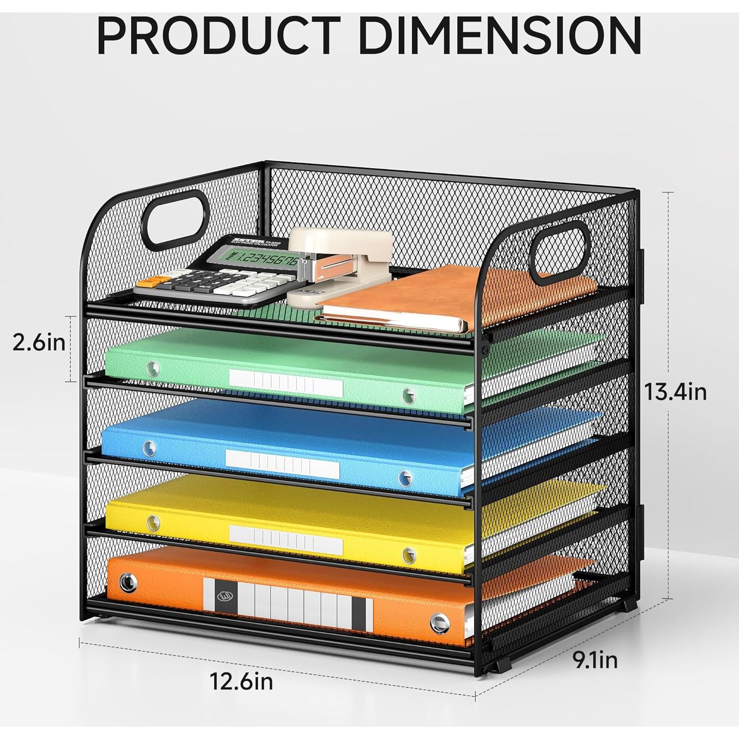 Organizador de Escritorio Lavatino 2 Pack Malla Negra 34x32x23cm