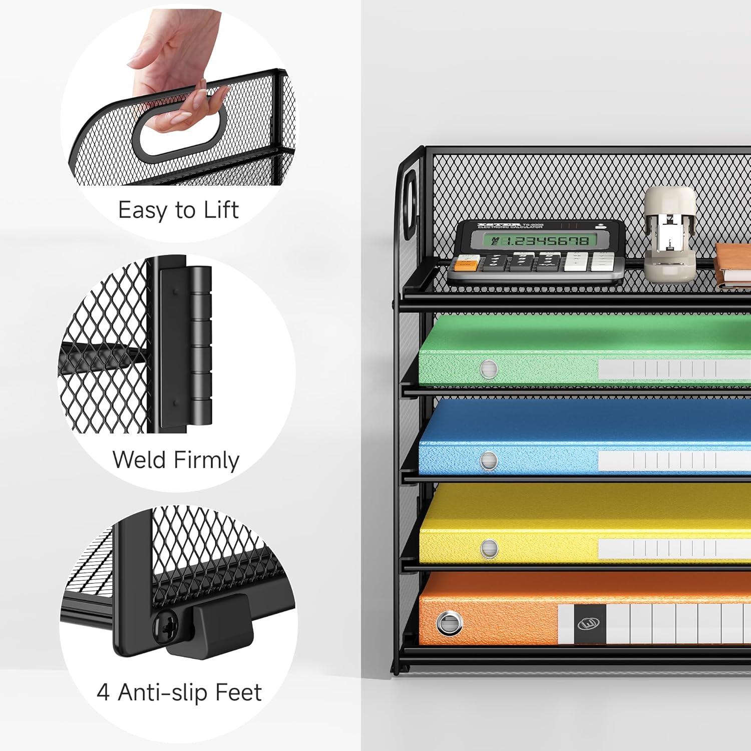 Organizador de Escritorio Lavatino 2 Pack Malla Negra 34x32x23cm