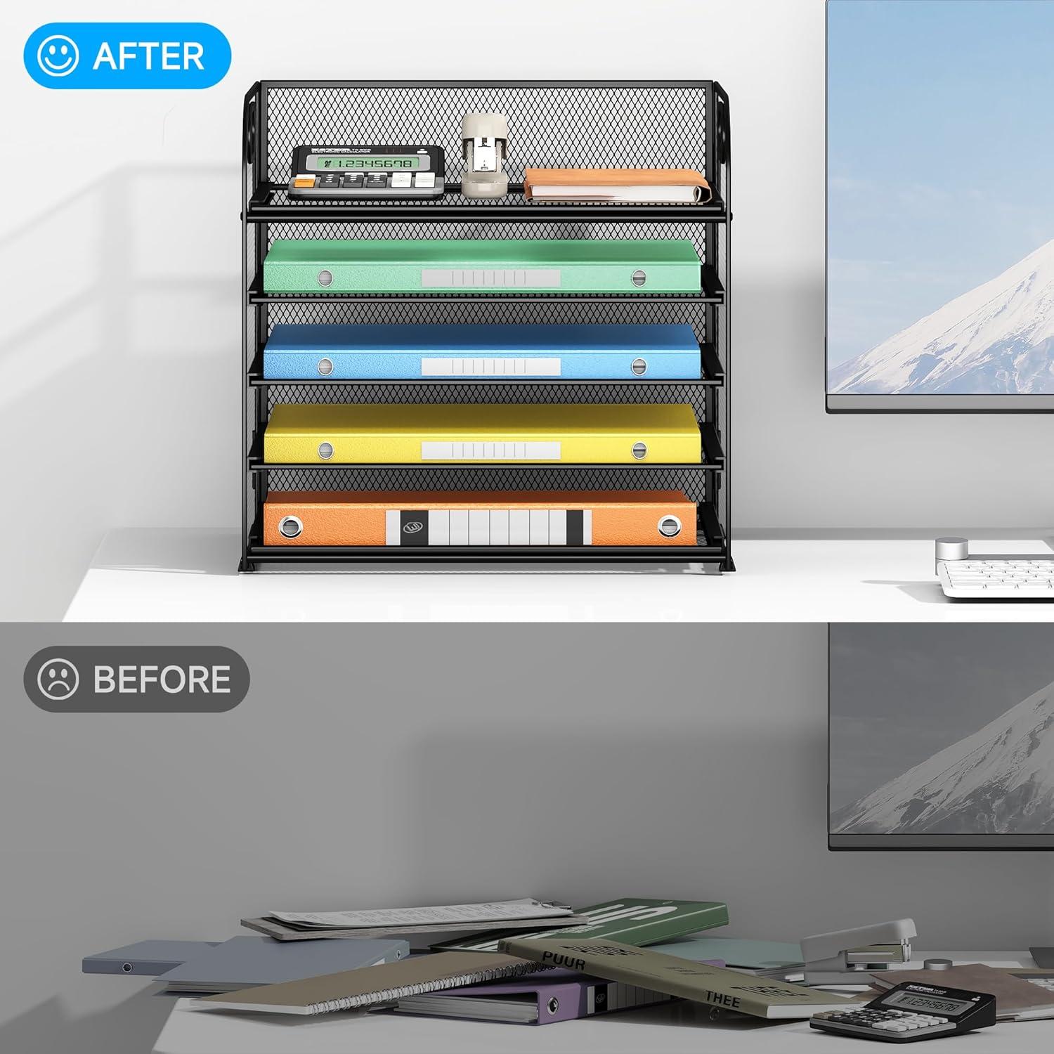 Organizador de Escritorio Lavatino 2 Pack Malla Negra 34x32x23cm